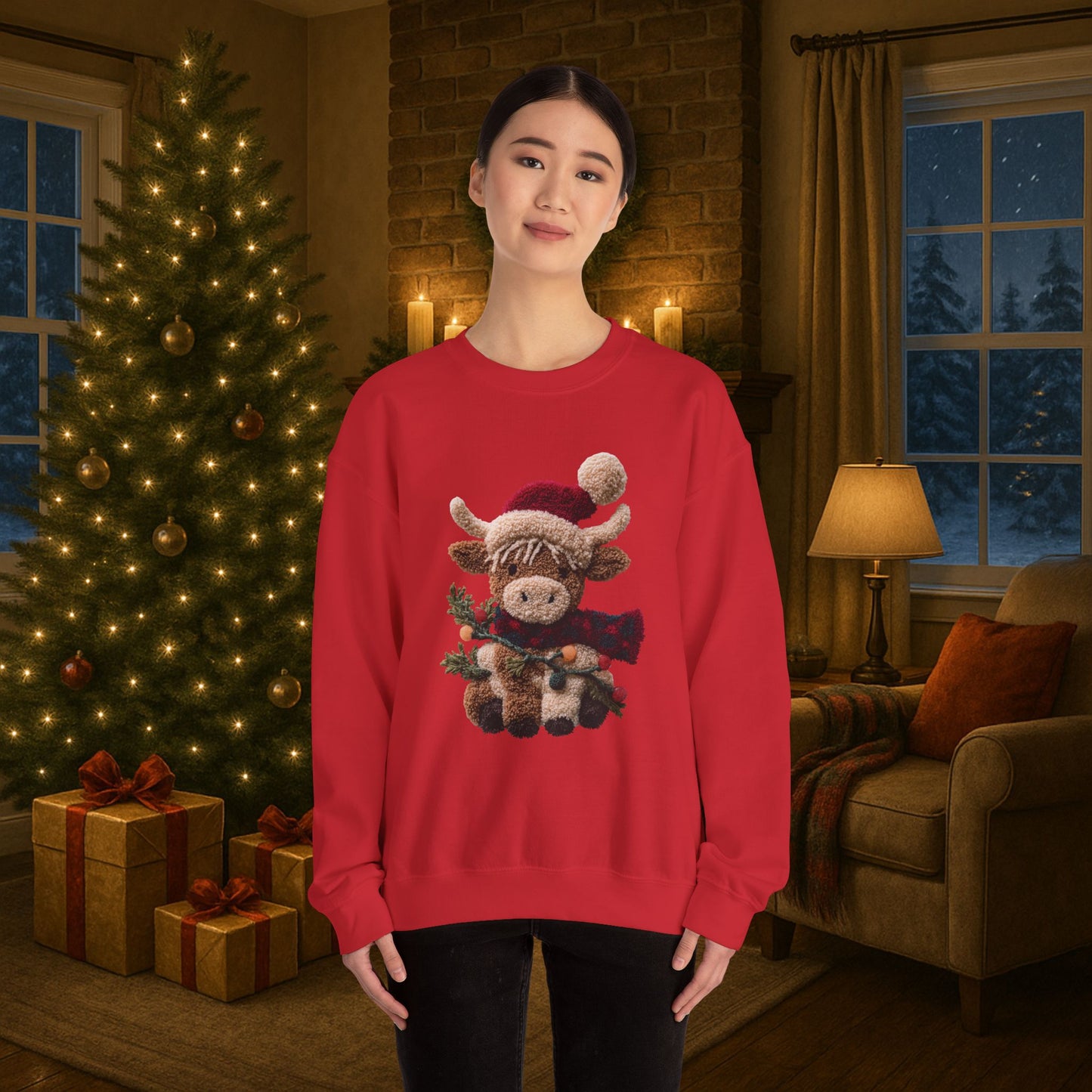 Vintage Highland Cow Crewneck Sweatshirt