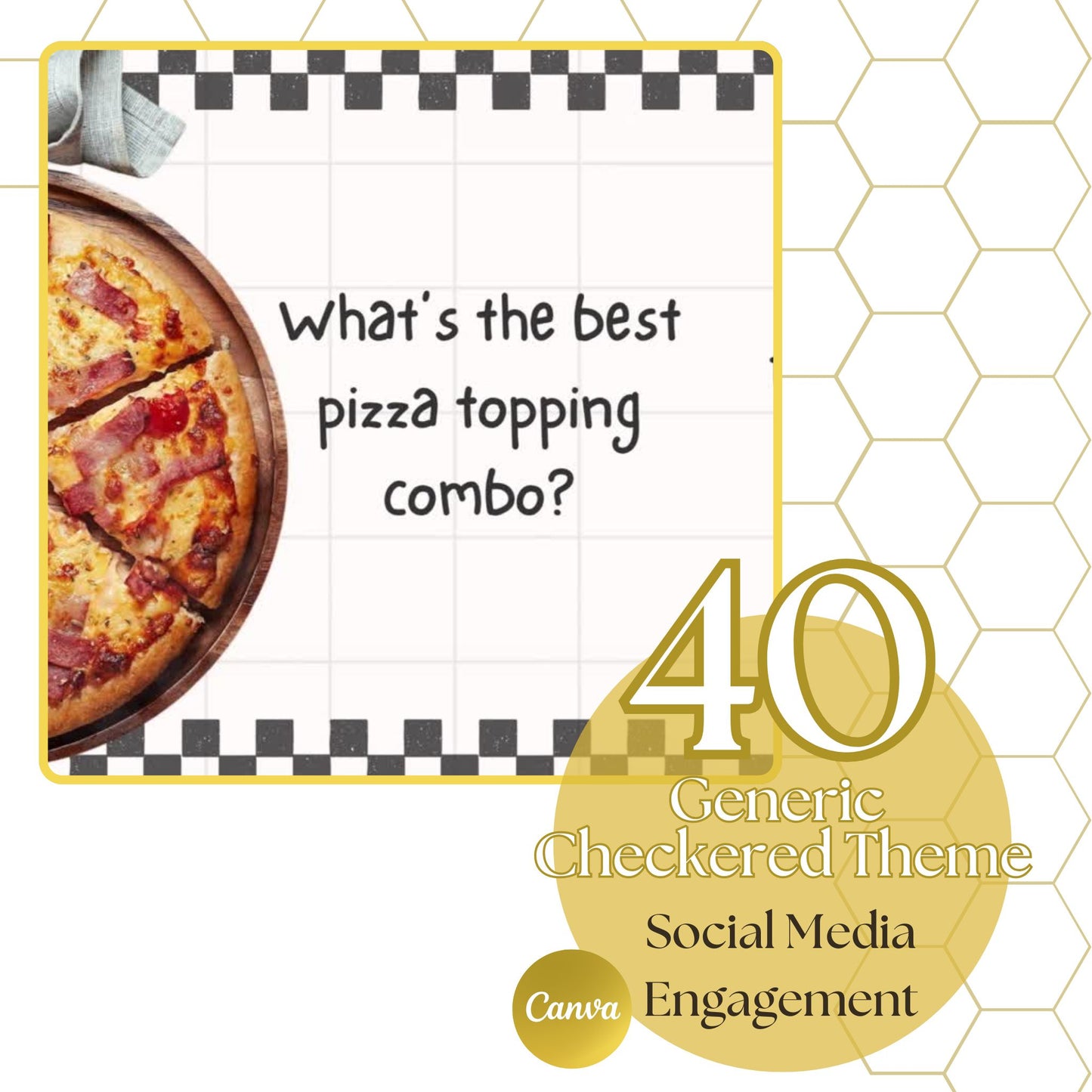Generic Checkered Theme Social Media Engagements