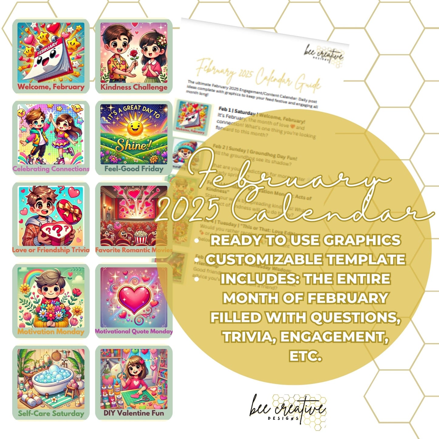 February 2025 Calendar Social Media Content