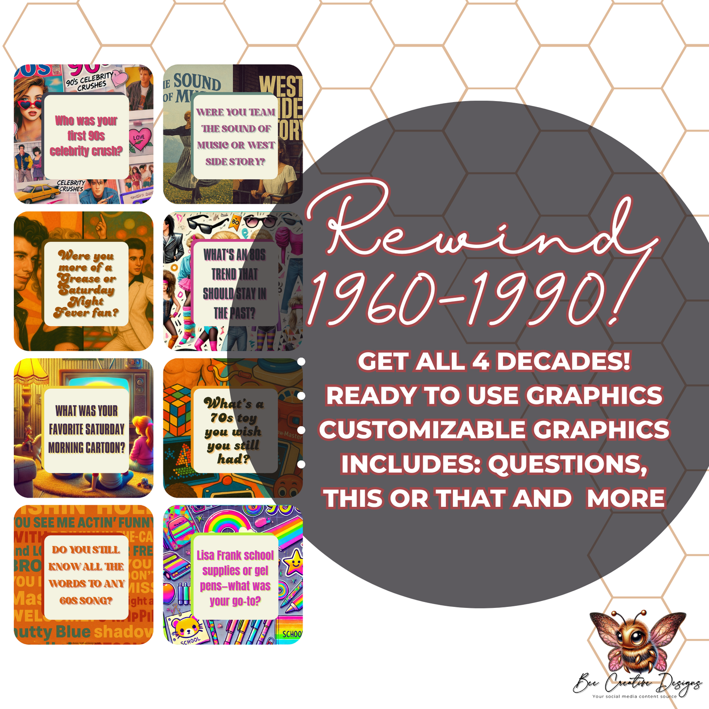 Rewind 1960-1990s Engagement Posts