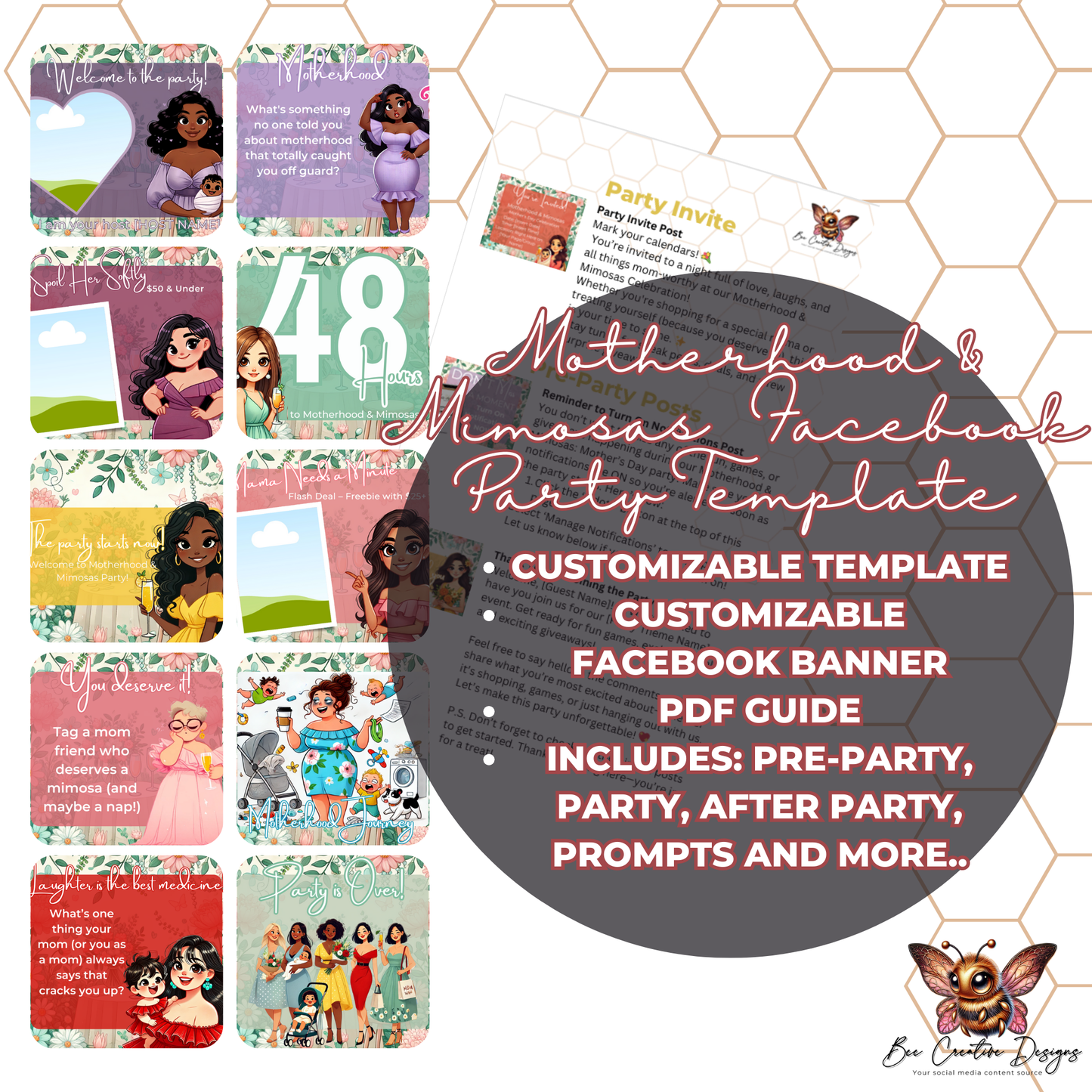 Motherhood & Mimosas Facebook Party Template & Guide