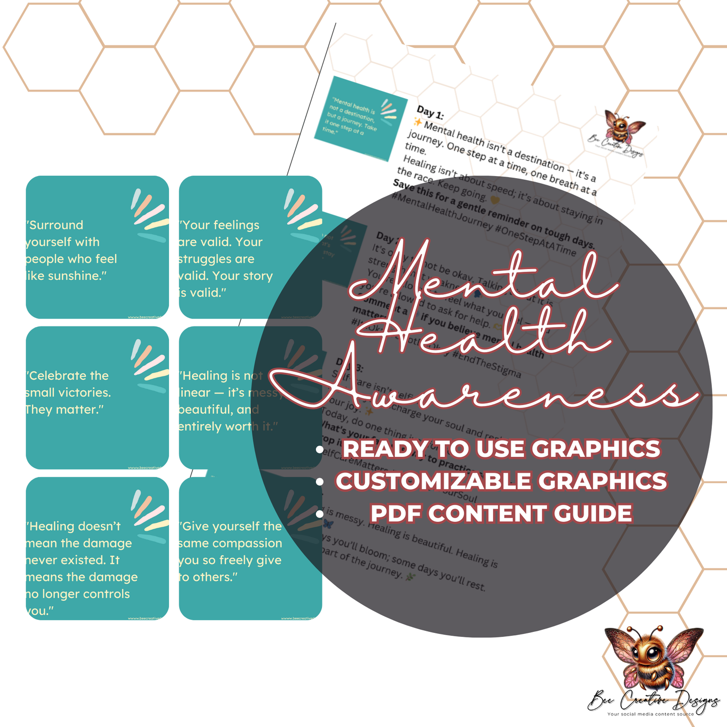 Mental Health Awareness (Social Media & PDF Guide)