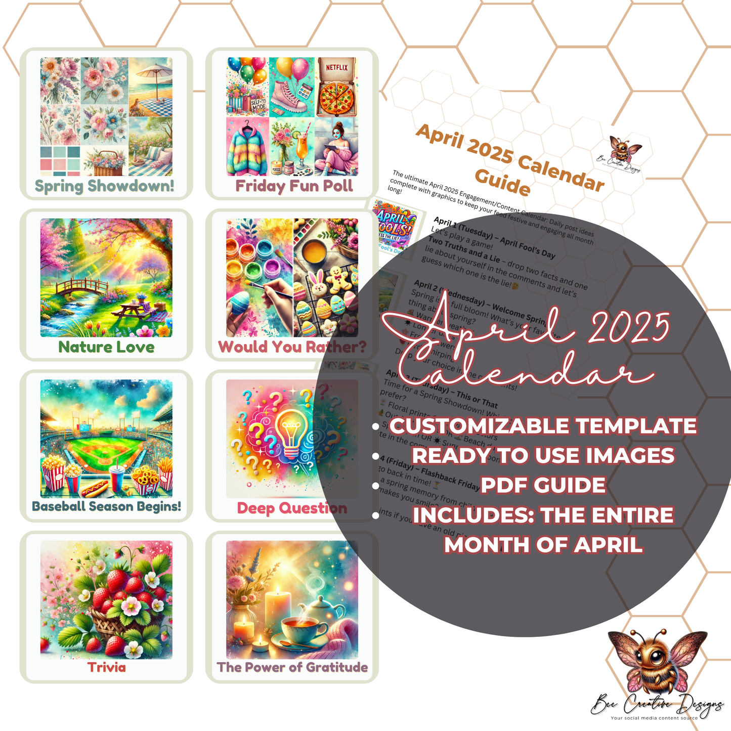 April 2025 Calendar Engagement Social Media Content