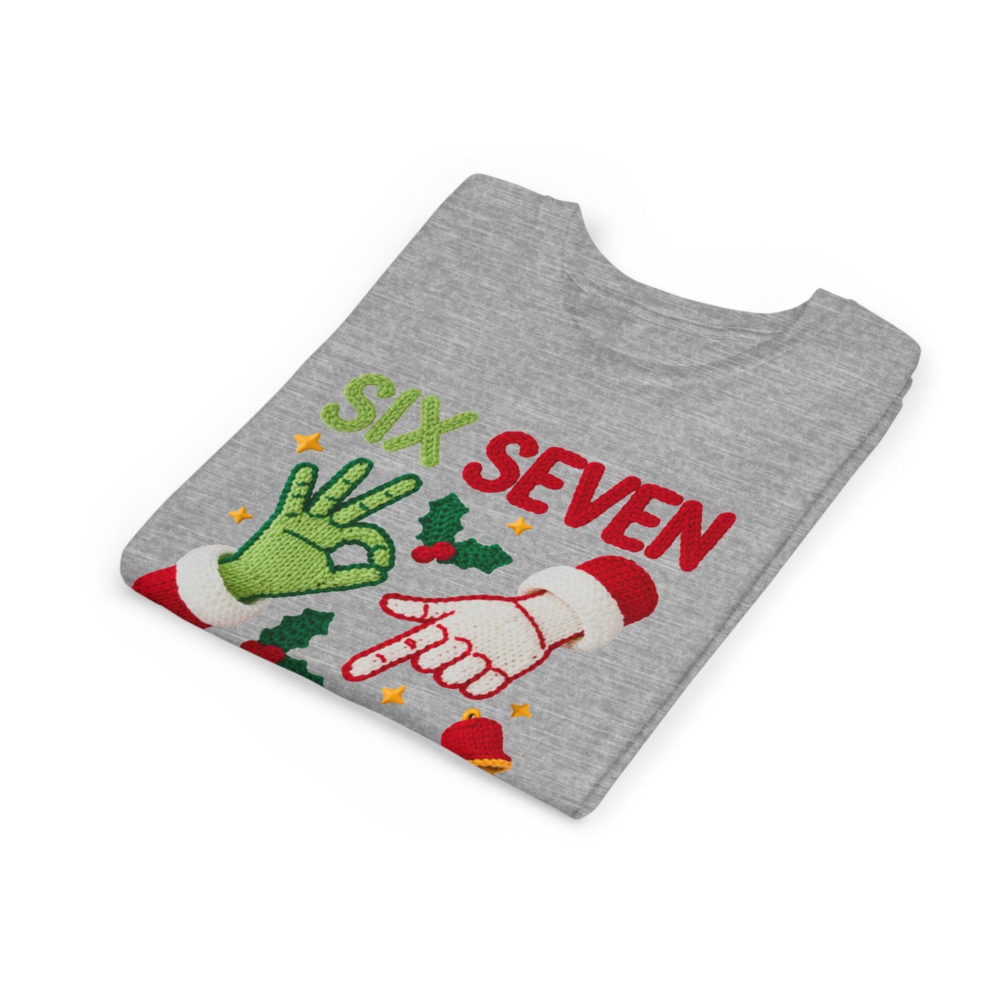 'Six Seven' Christmas Elf & Santa Hand Holiday Shirt - Kids Tee