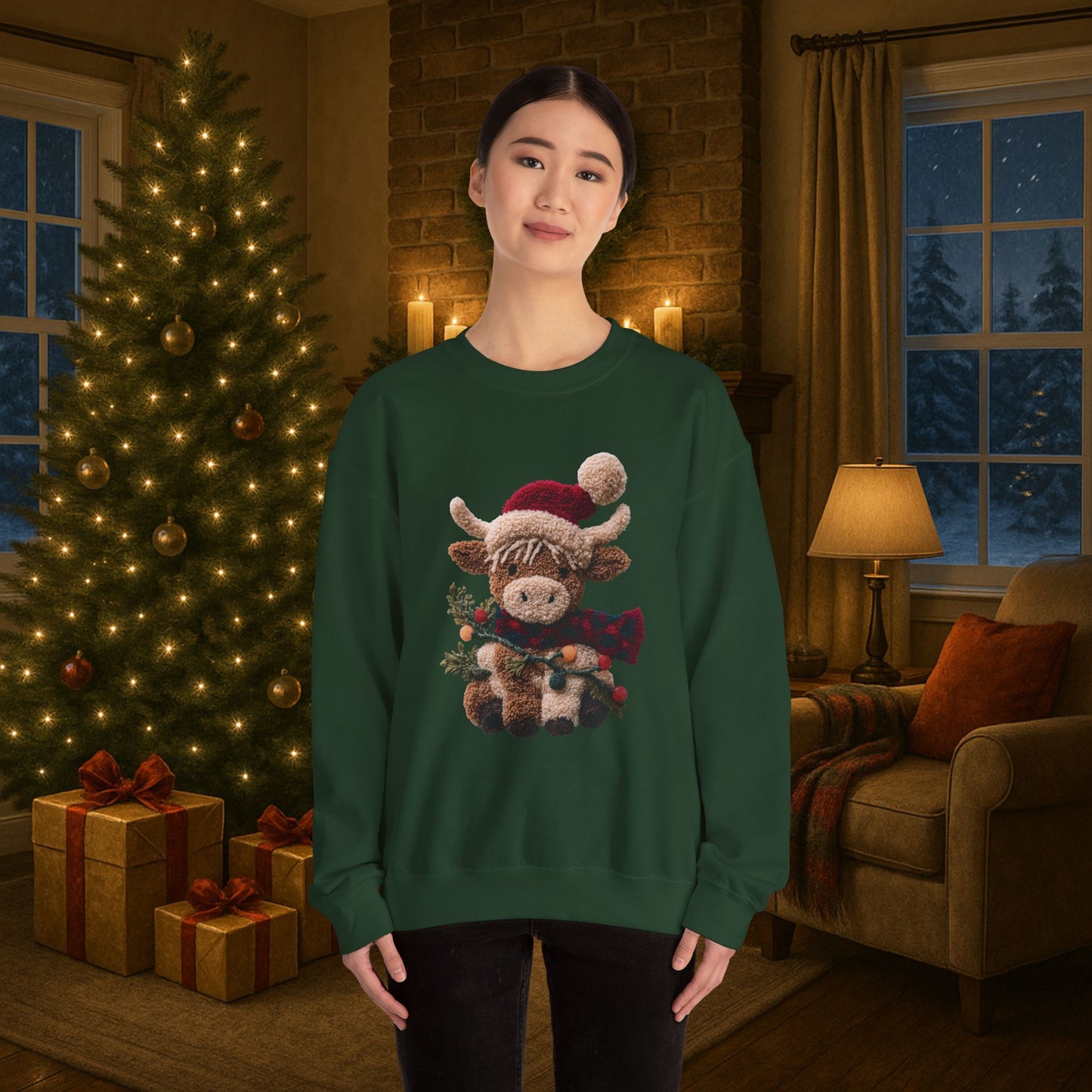 Vintage Highland Cow Crewneck Sweatshirt