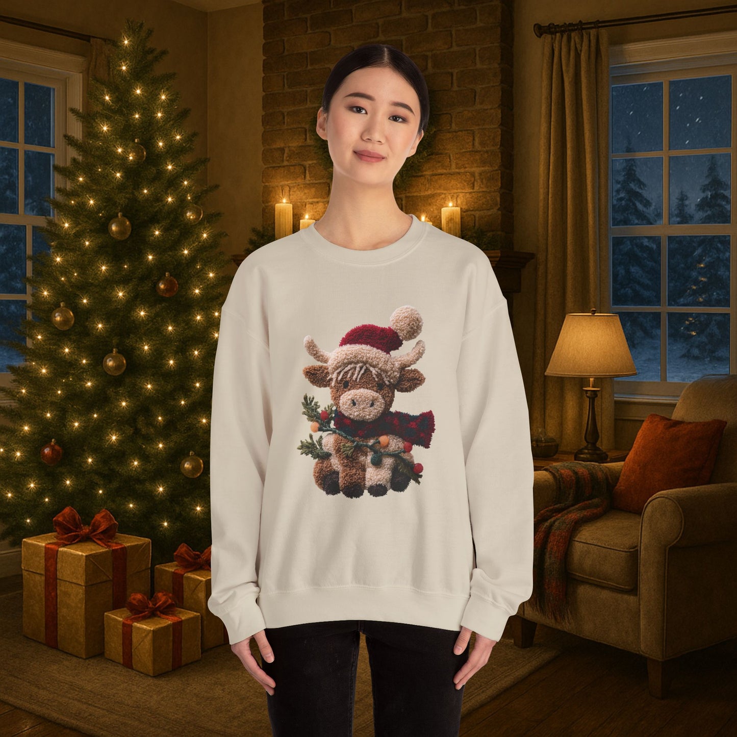 Vintage Highland Cow Crewneck Sweatshirt
