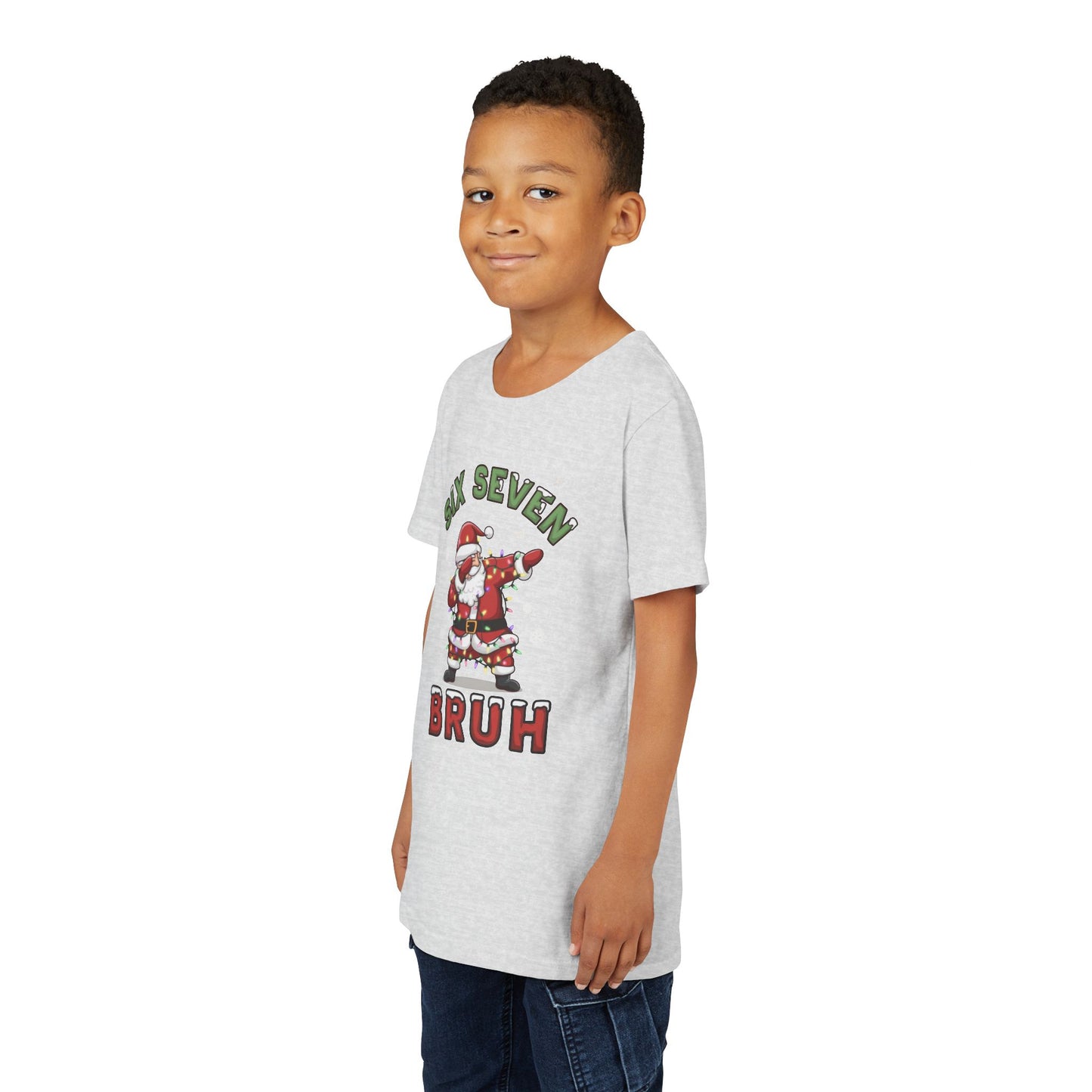'Six Seven Bruh' Dabbing Santa Christmas Shirt - Kids Tee