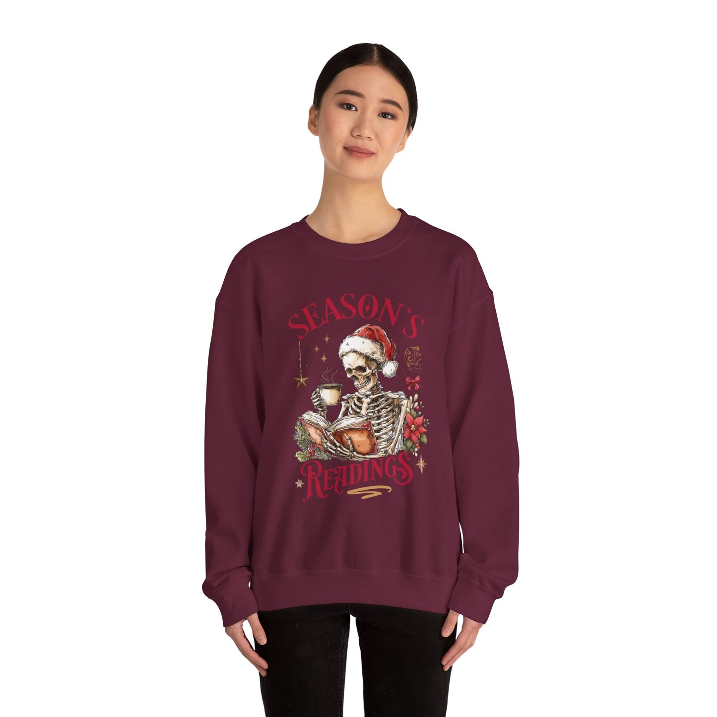 Season's Readings Skeleton Christmas Sweatshirt