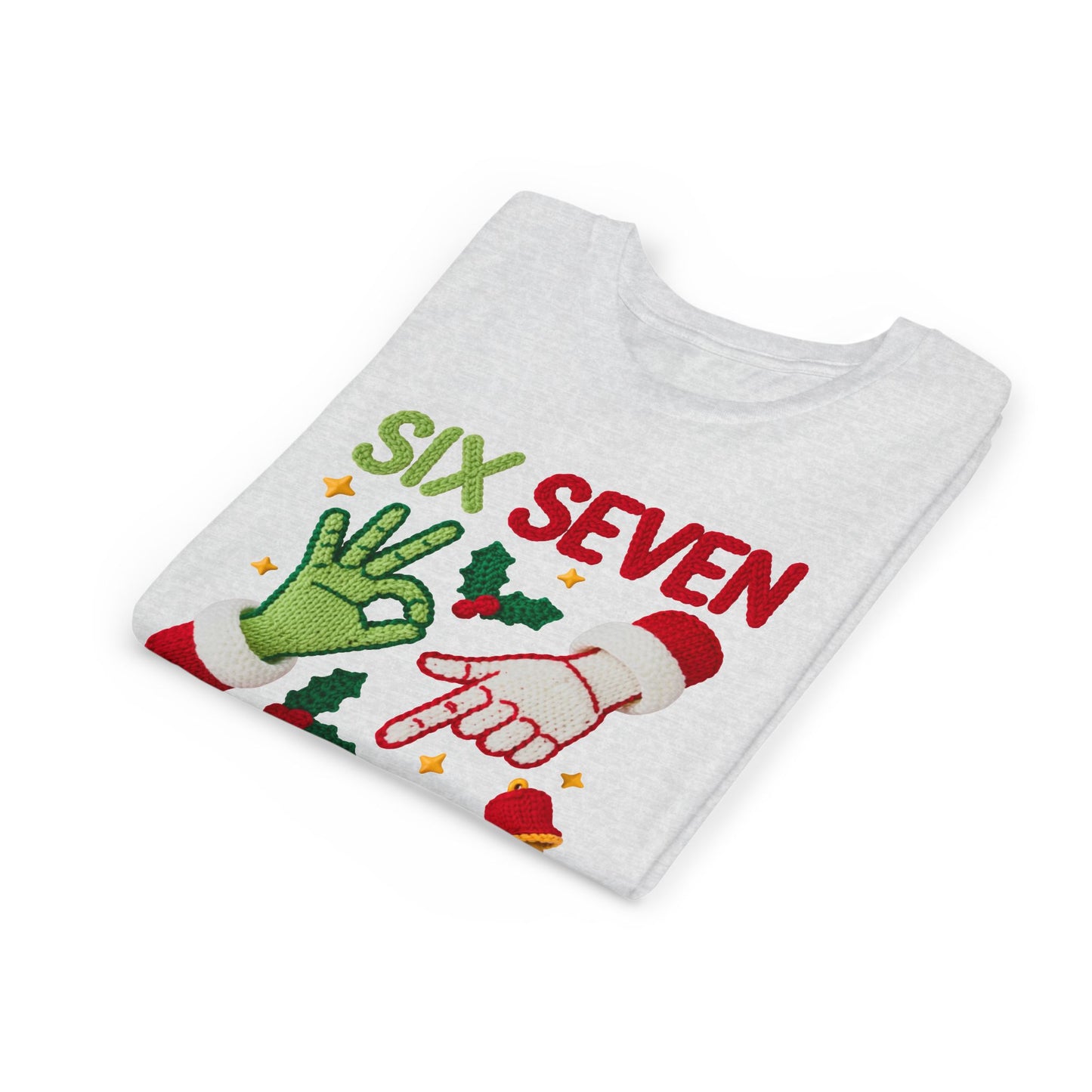'Six Seven' Christmas Elf & Santa Hand Holiday Shirt - Kids Tee