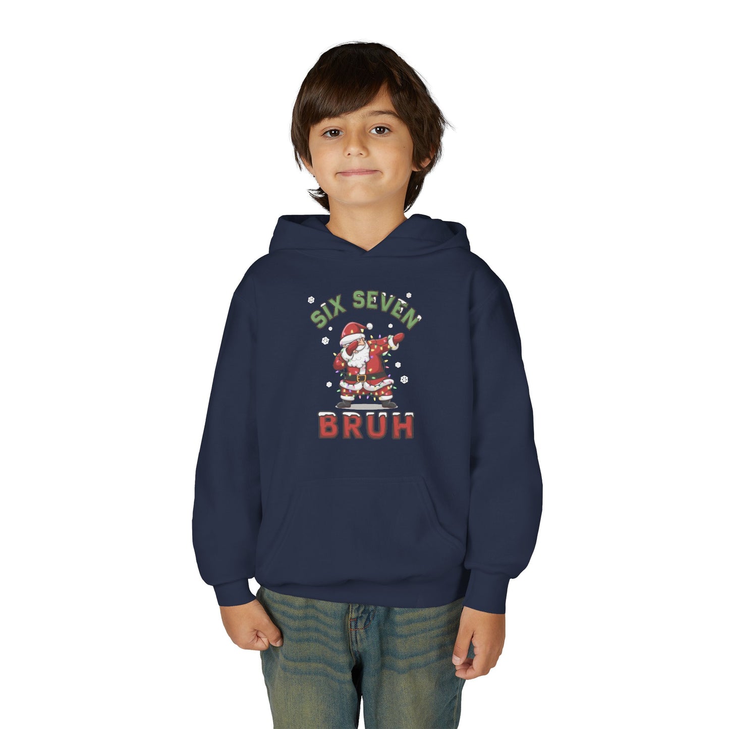 'Six Seven Bruh' Dab Santa Christmas Sweatshirt - Kids Hoodie