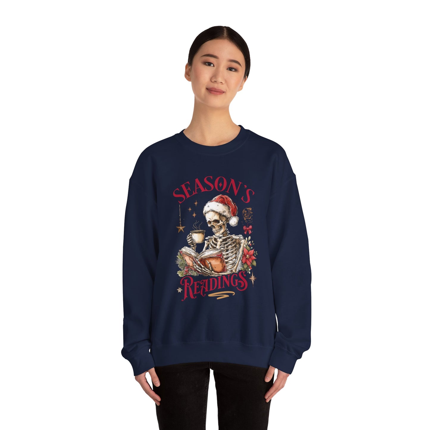 Season's Readings Skeleton Christmas Sweatshirt