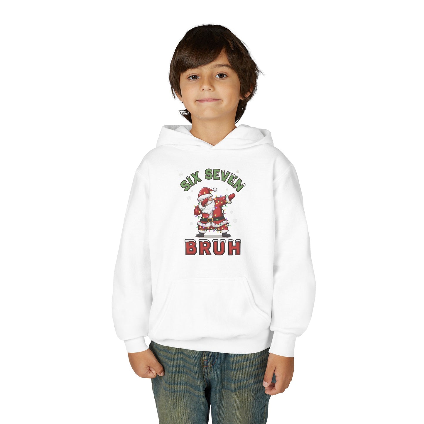 'Six Seven Bruh' Dab Santa Christmas Sweatshirt - Kids Hoodie