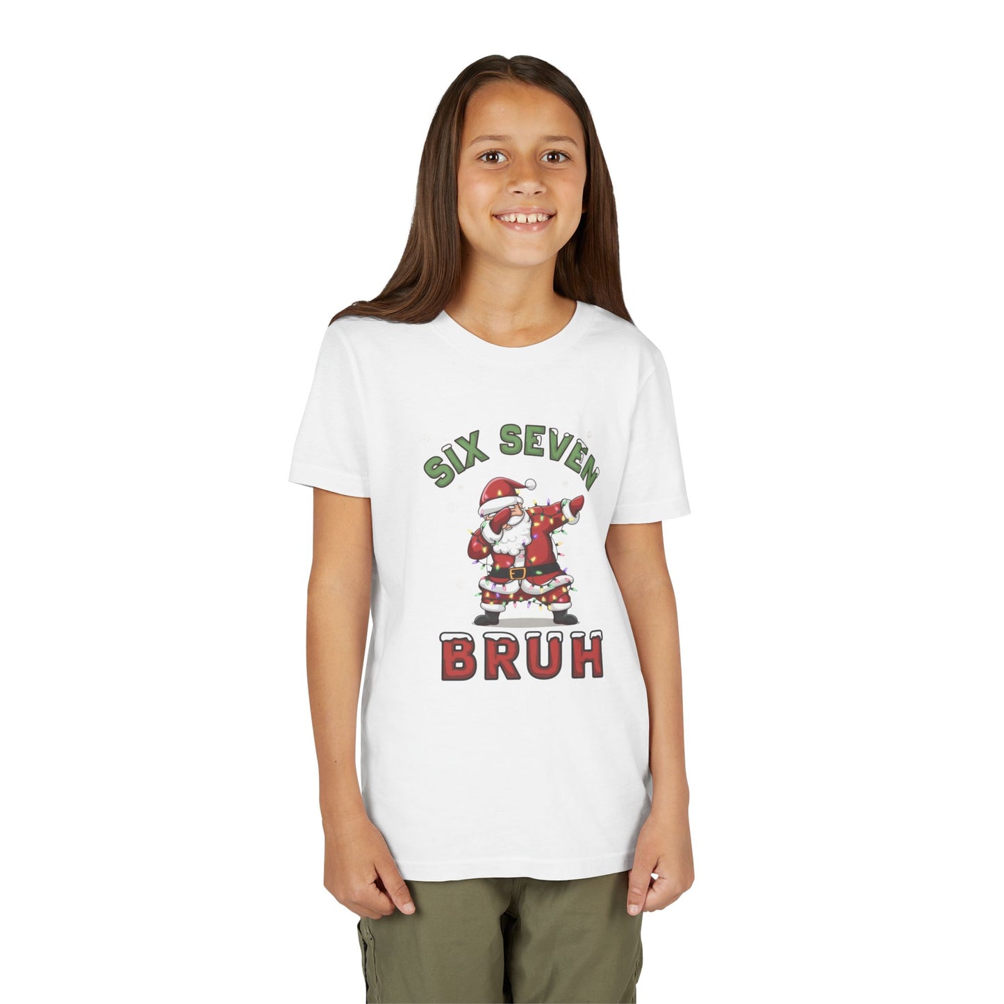 'Six Seven Bruh' Dabbing Santa Christmas Shirt - Kids Tee