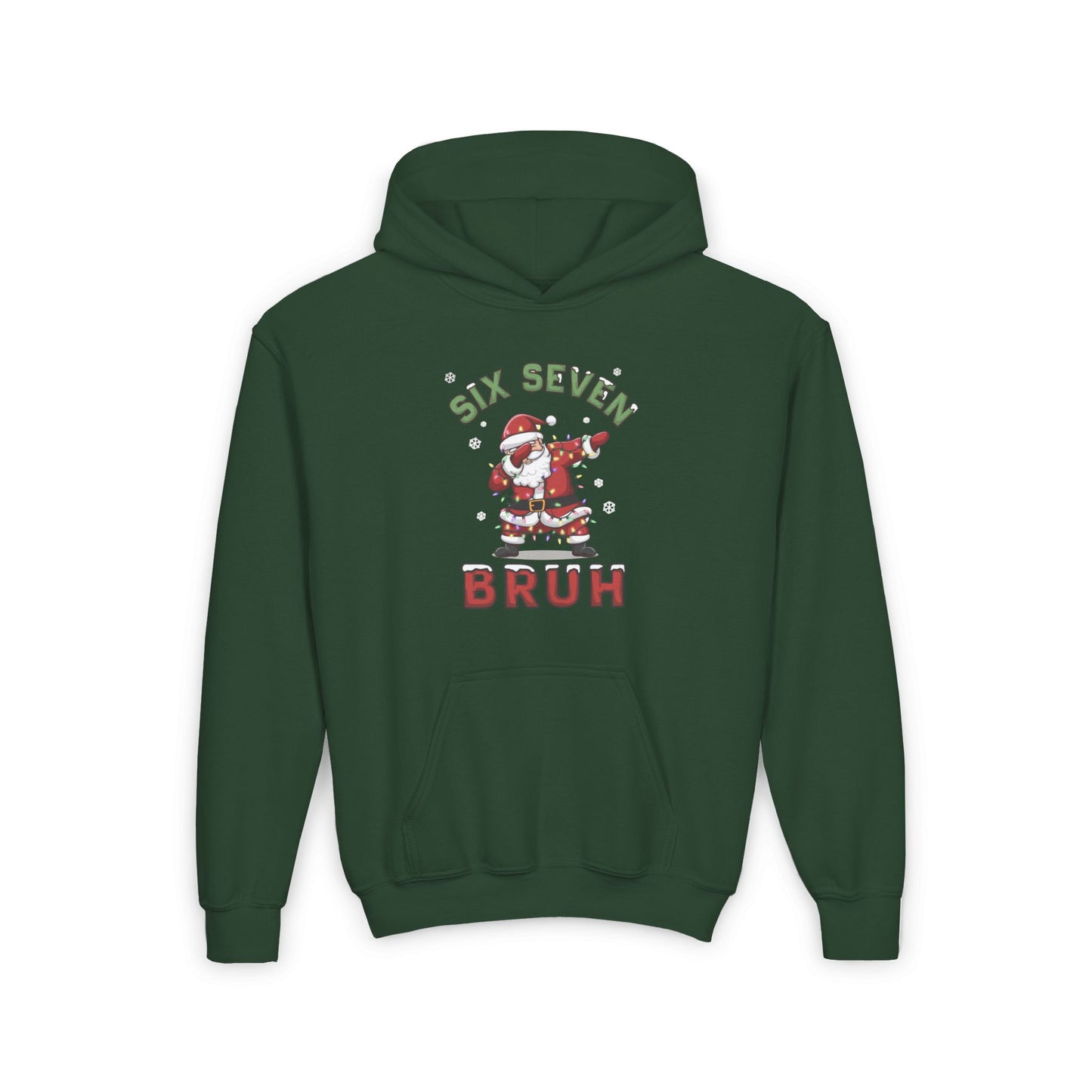 'Six Seven Bruh' Dab Santa Christmas Sweatshirt - Kids Hoodie
