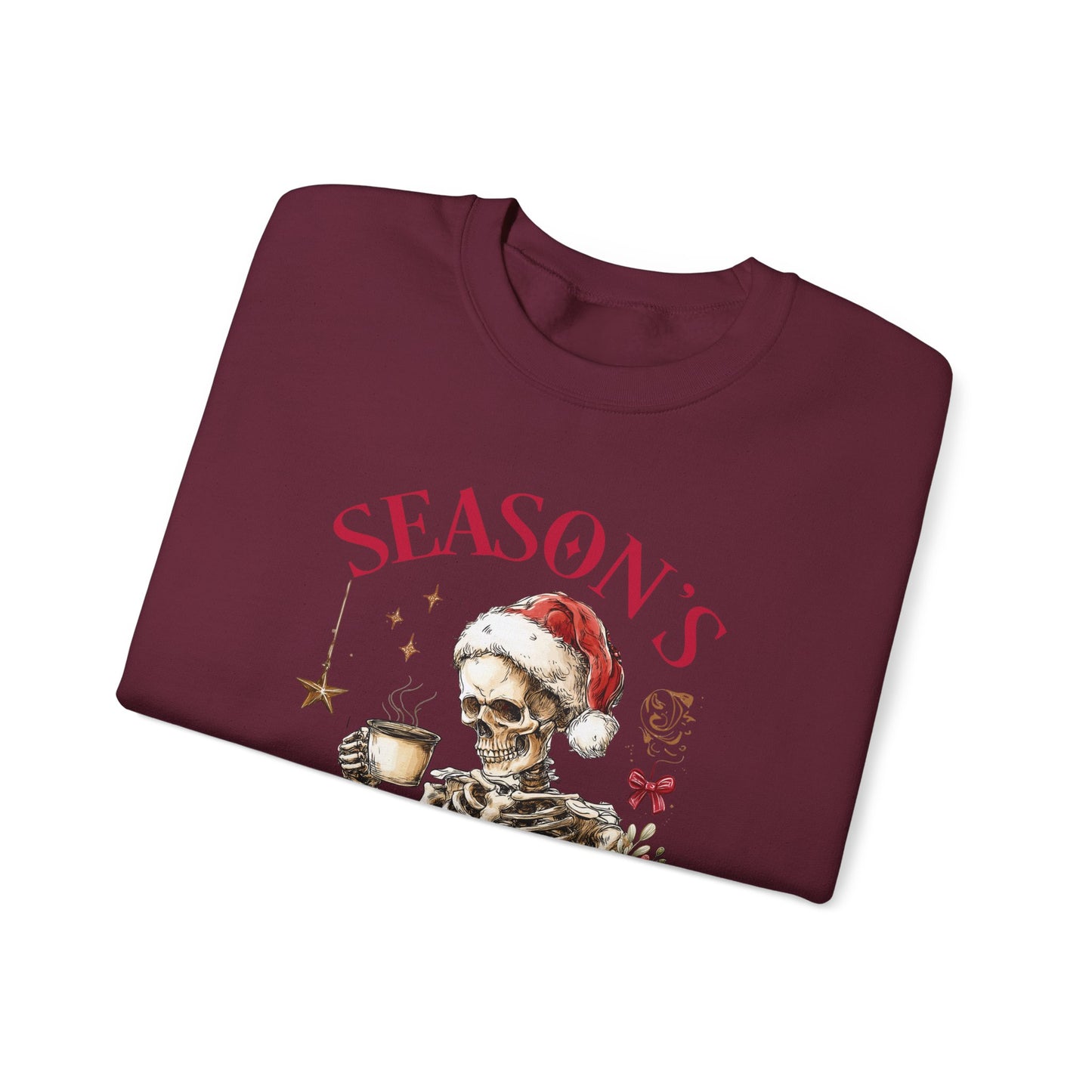 Season's Readings Skeleton Christmas Sweatshirt