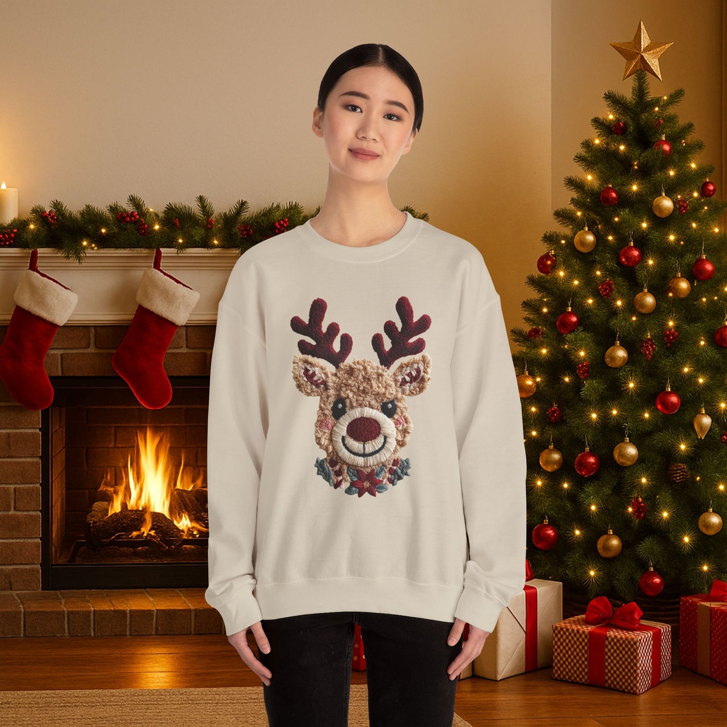 Vintage Reindeer Crewneck Sweatshirt