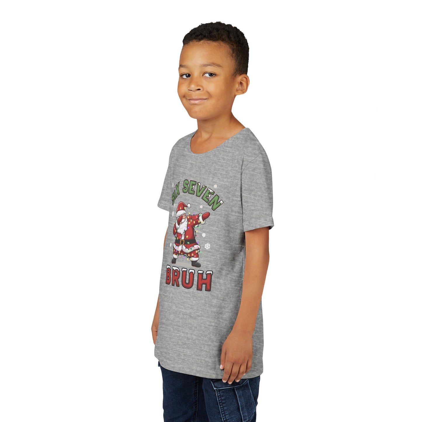 'Six Seven Bruh' Dabbing Santa Christmas Shirt - Kids Tee