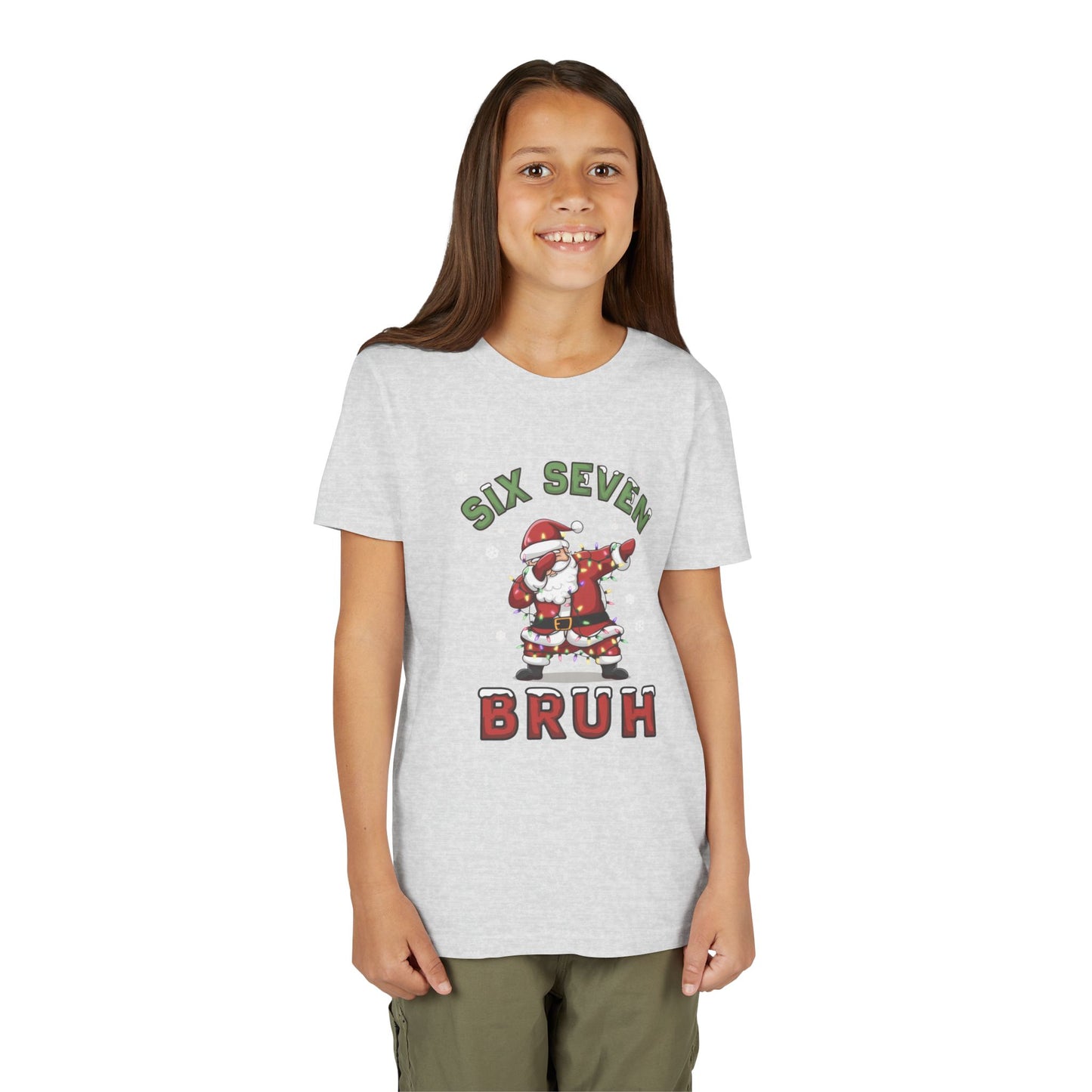 'Six Seven Bruh' Dabbing Santa Christmas Shirt - Kids Tee