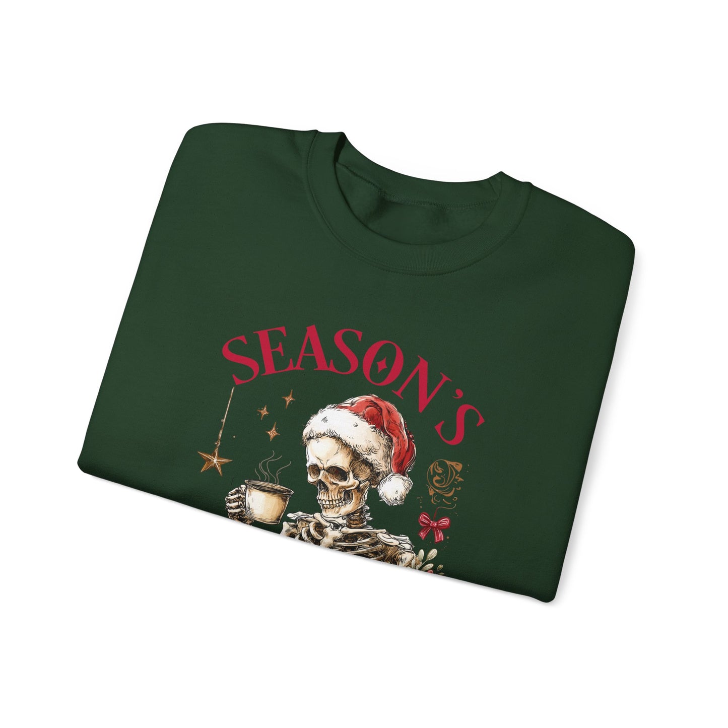 Season's Readings Skeleton Christmas Sweatshirt