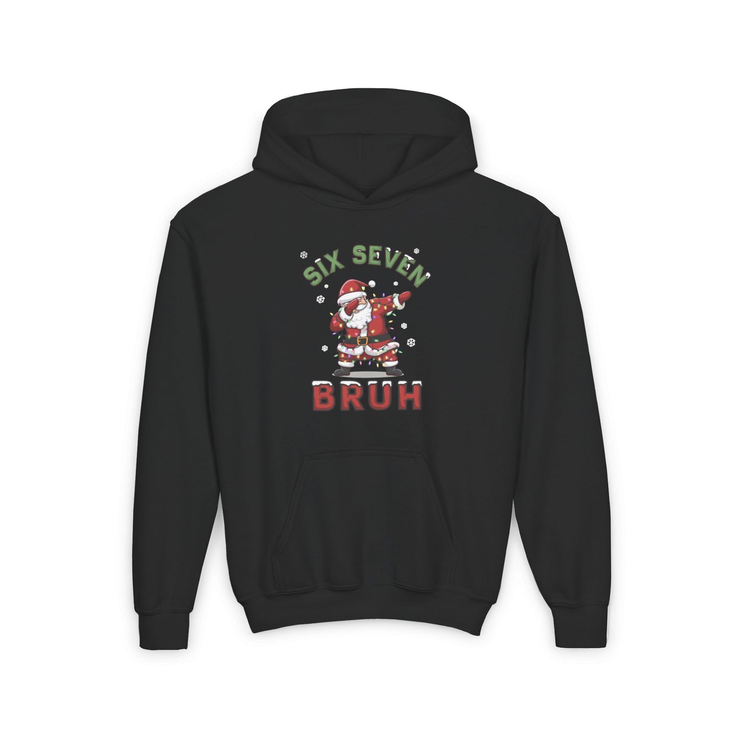 'Six Seven Bruh' Dab Santa Christmas Sweatshirt - Kids Hoodie
