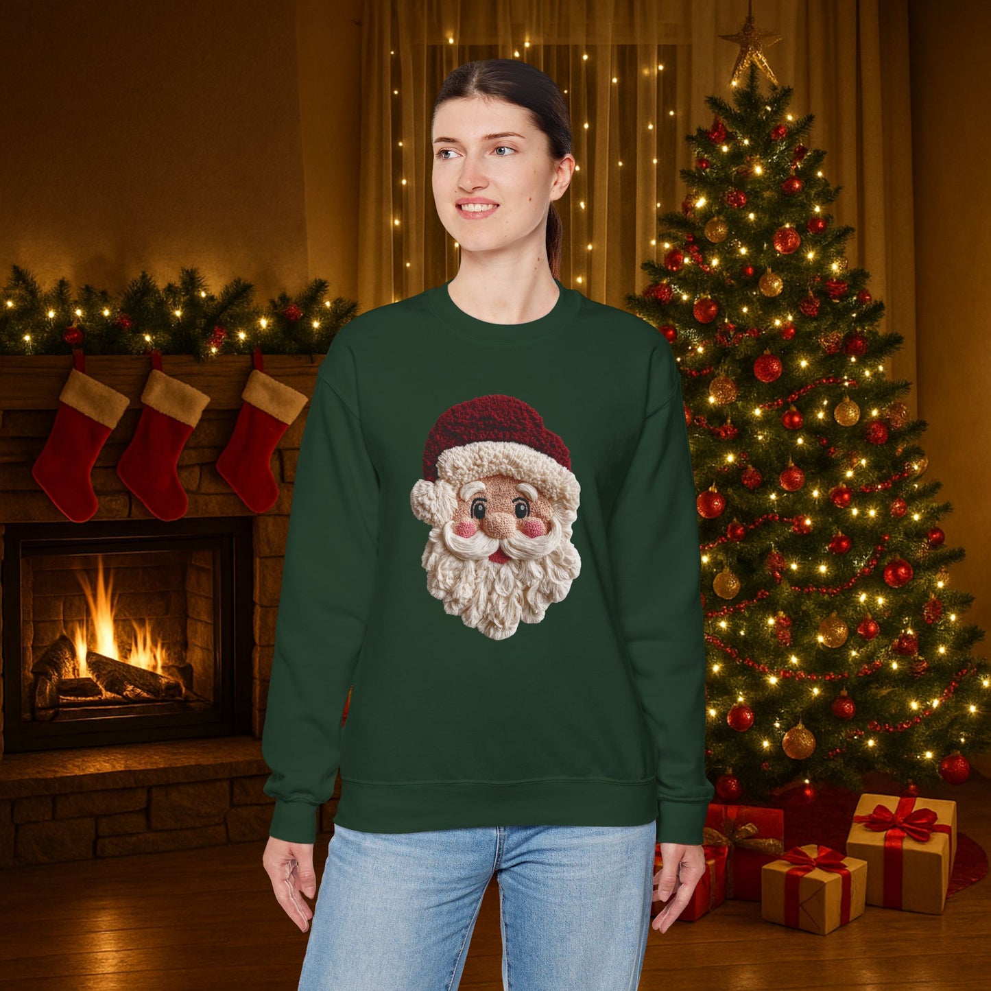 Vintage Santa Face Crewneck Sweatshirt