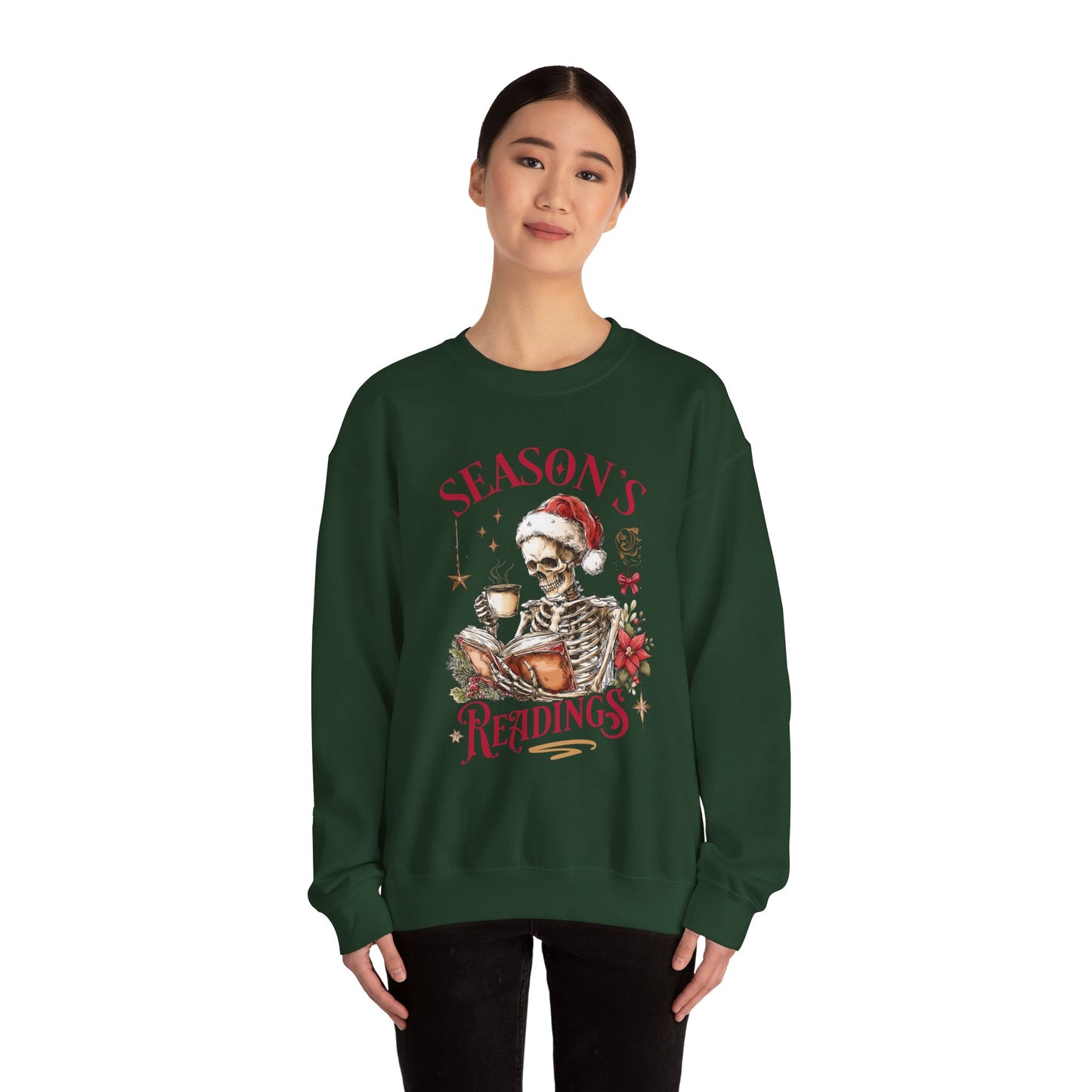 Season's Readings Skeleton Christmas Sweatshirt