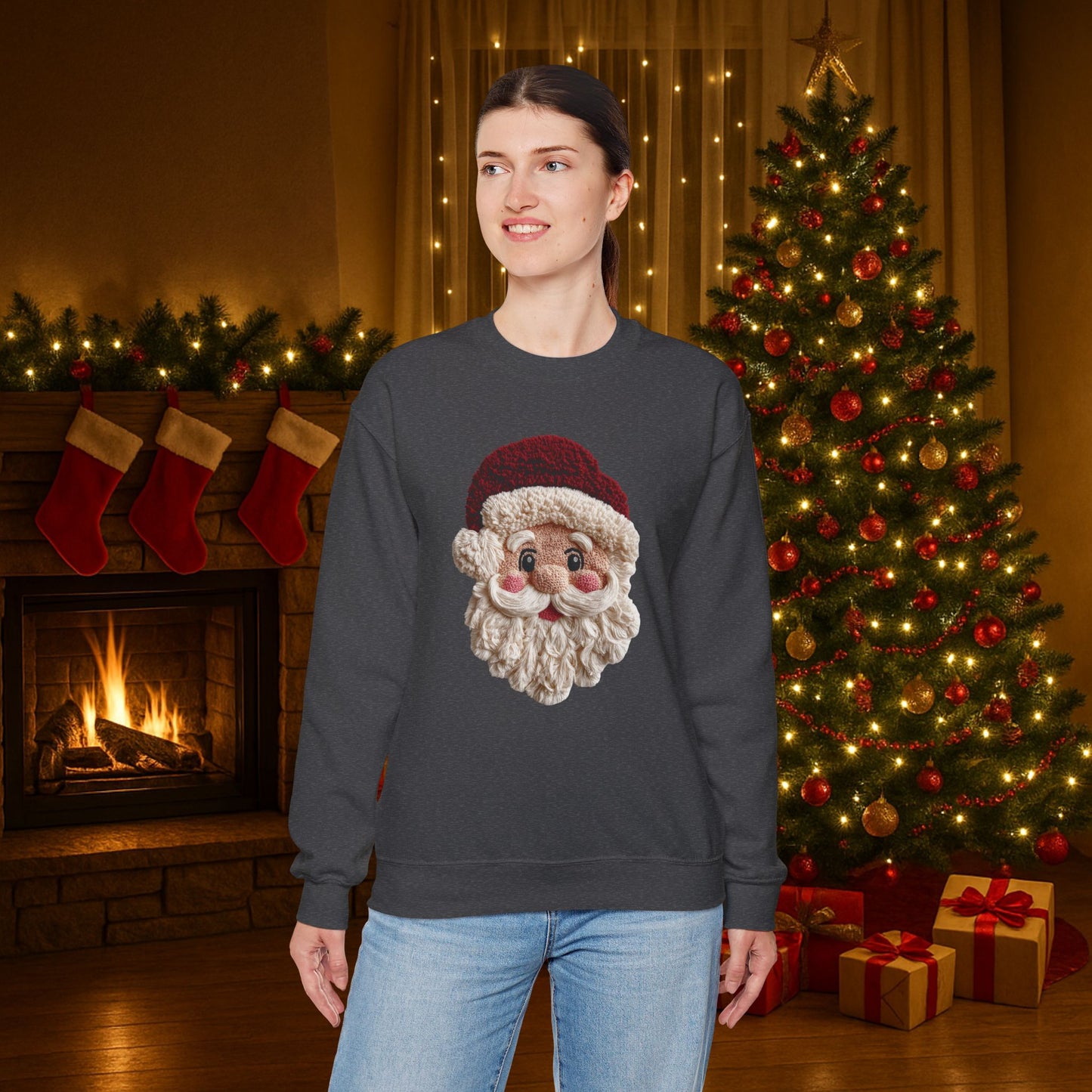 Vintage Santa Face Crewneck Sweatshirt