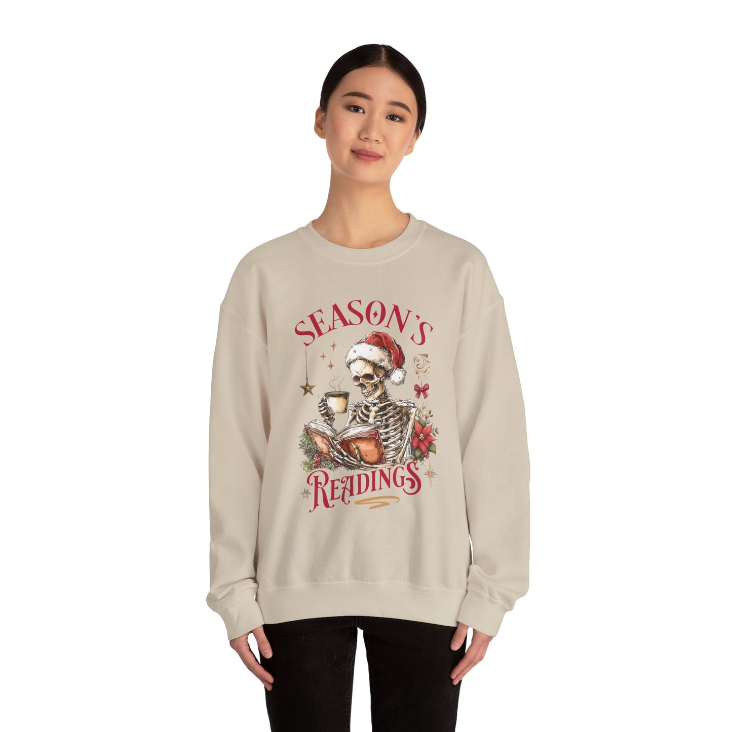 Season's Readings Skeleton Christmas Sweatshirt