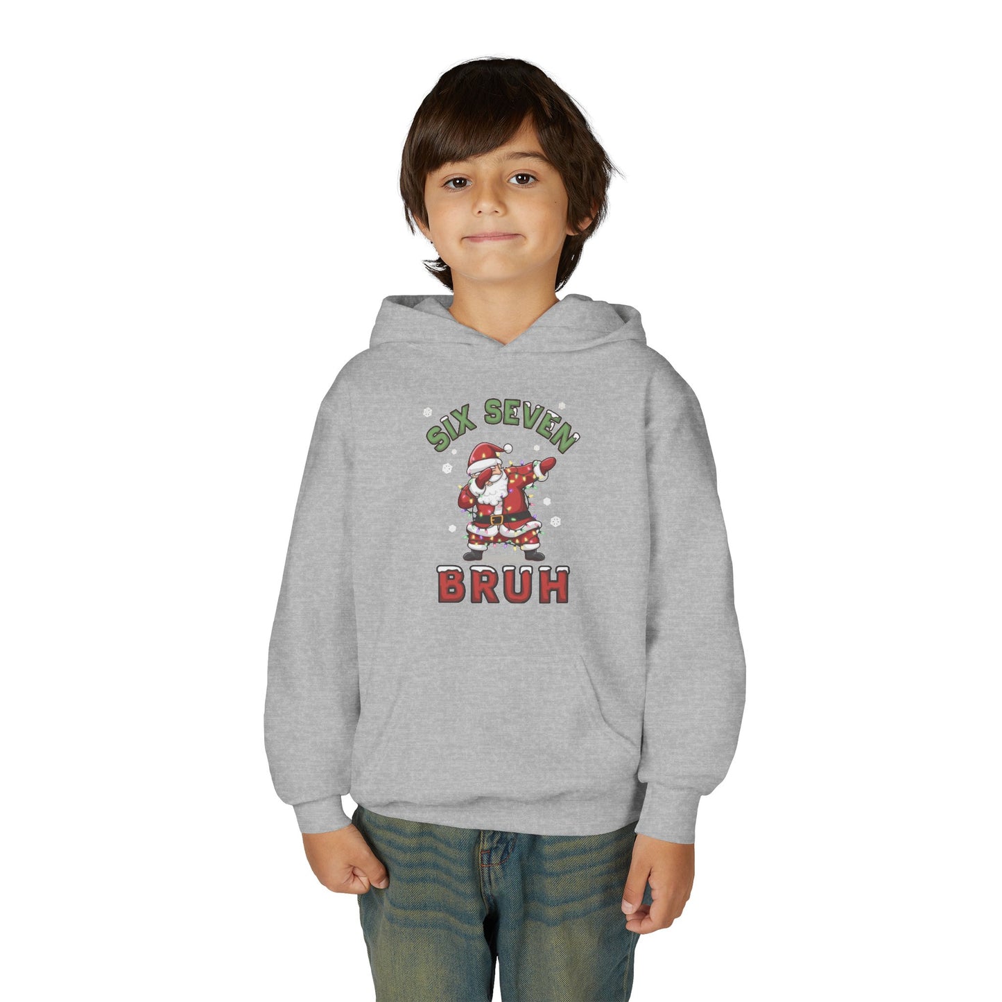 'Six Seven Bruh' Dab Santa Christmas Sweatshirt - Kids Hoodie