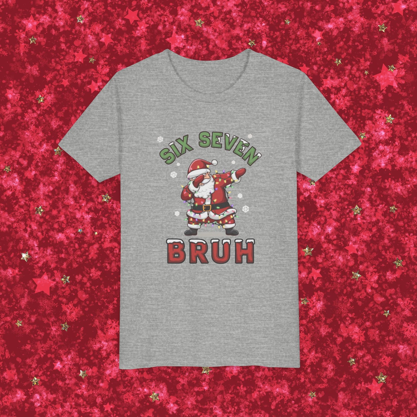 'Six Seven Bruh' Dabbing Santa Christmas Shirt - Kids Tee