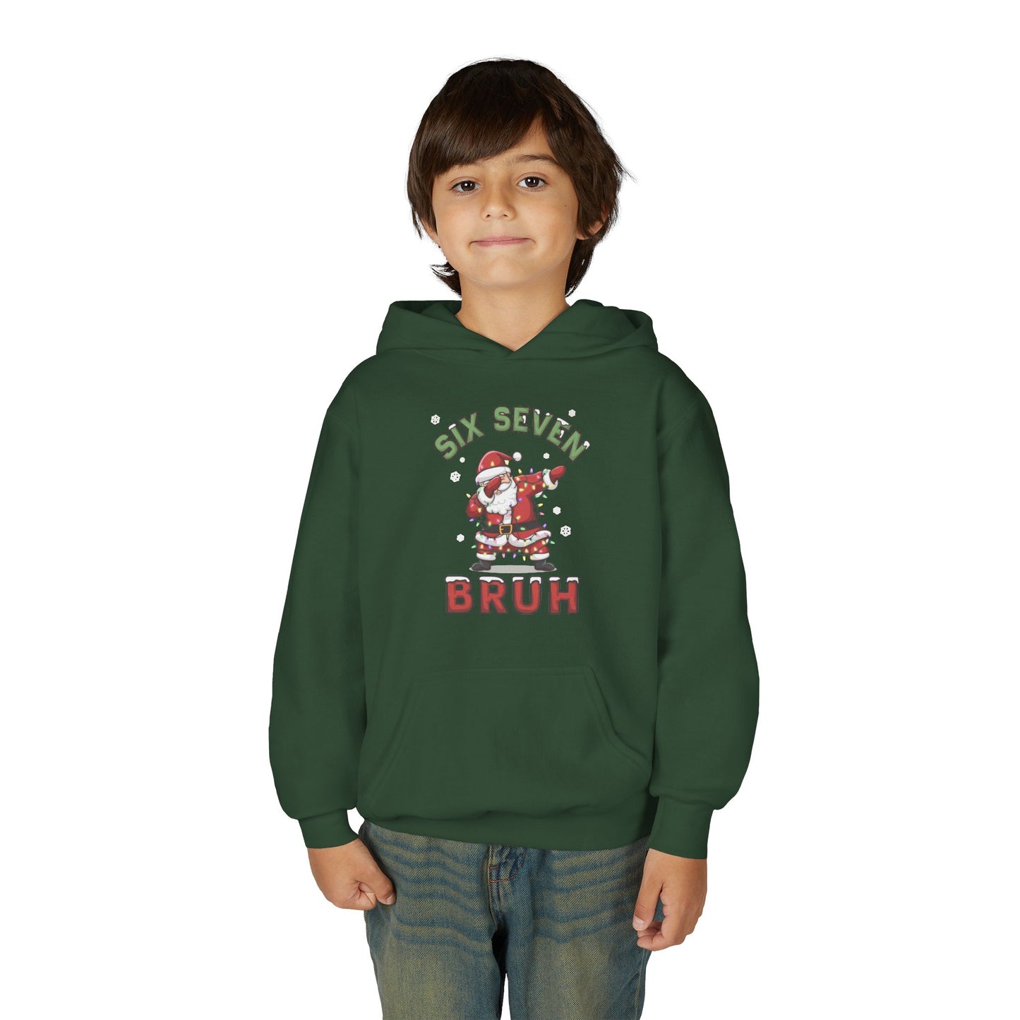 'Six Seven Bruh' Dab Santa Christmas Sweatshirt - Kids Hoodie