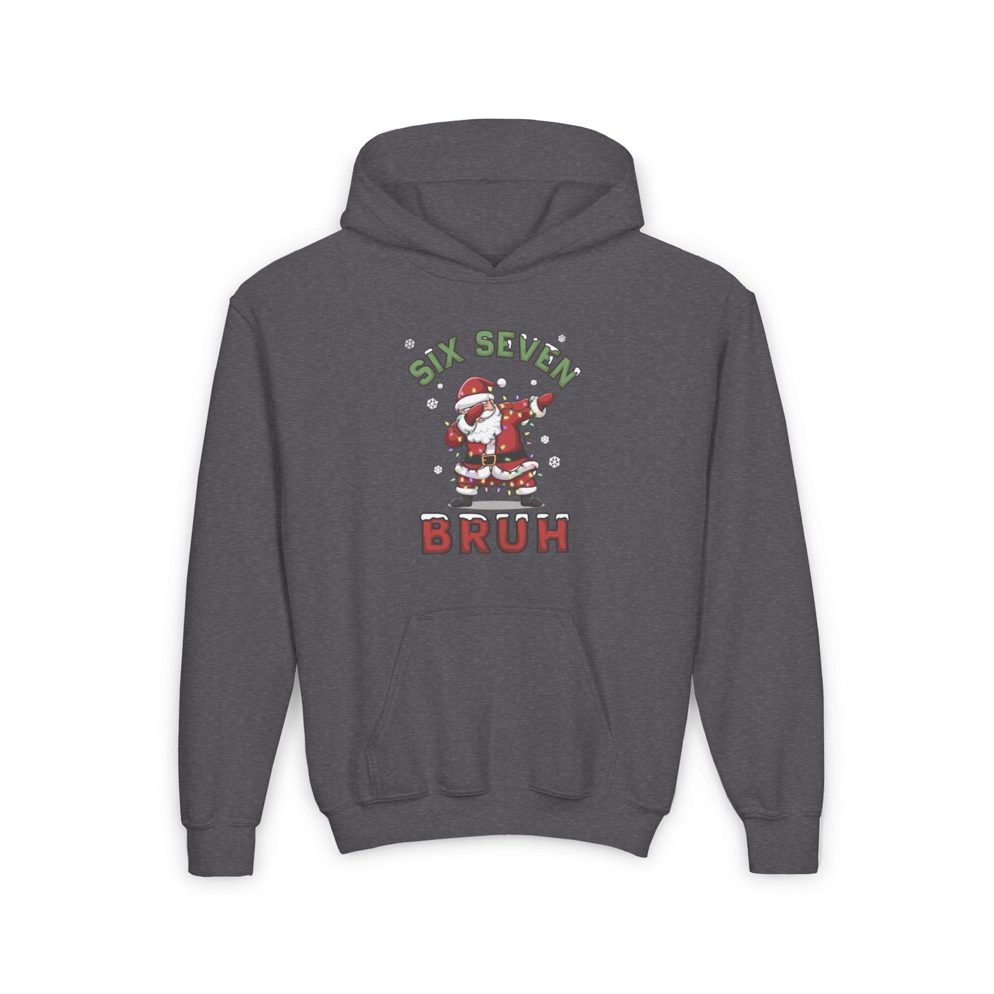 'Six Seven Bruh' Dab Santa Christmas Sweatshirt - Kids Hoodie