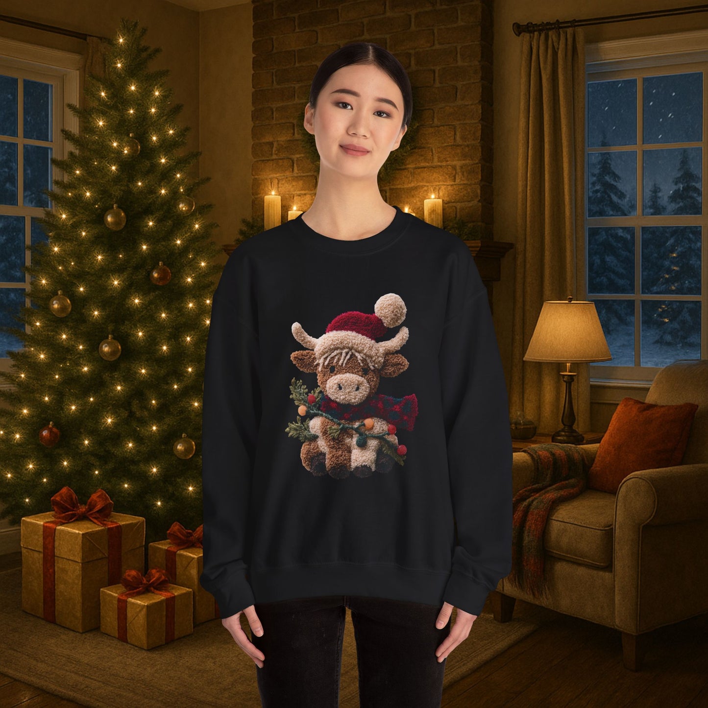 Vintage Highland Cow Crewneck Sweatshirt