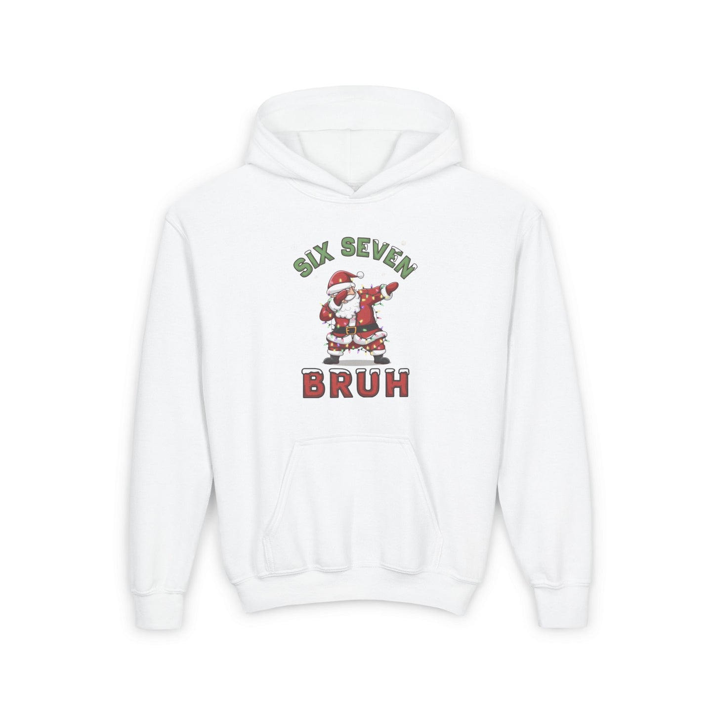'Six Seven Bruh' Dab Santa Christmas Sweatshirt - Kids Hoodie