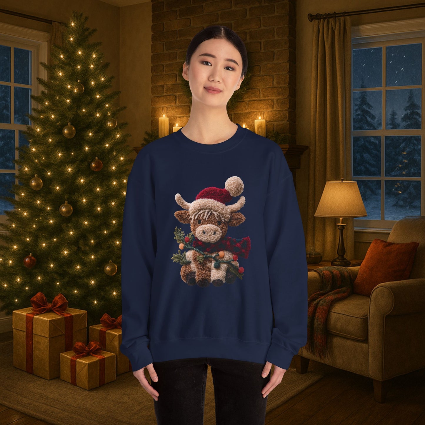 Vintage Highland Cow Crewneck Sweatshirt