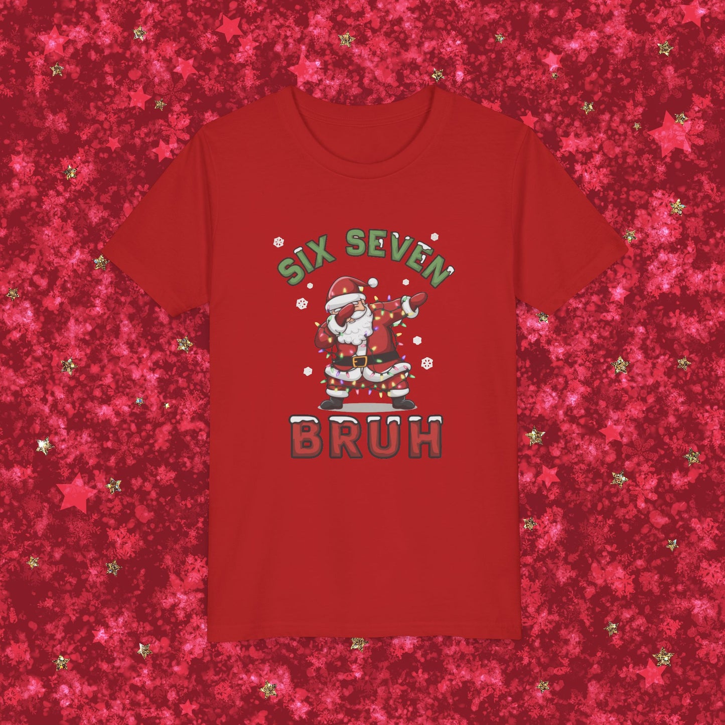 'Six Seven Bruh' Dabbing Santa Christmas Shirt - Kids Tee