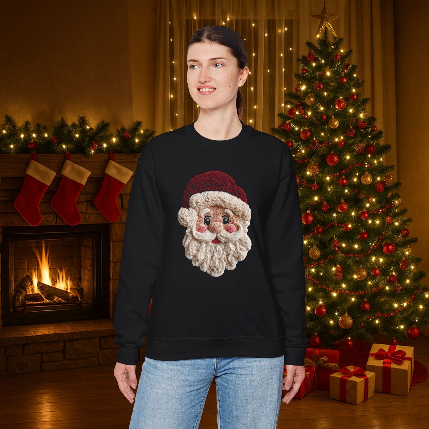 Vintage Santa Face Crewneck Sweatshirt