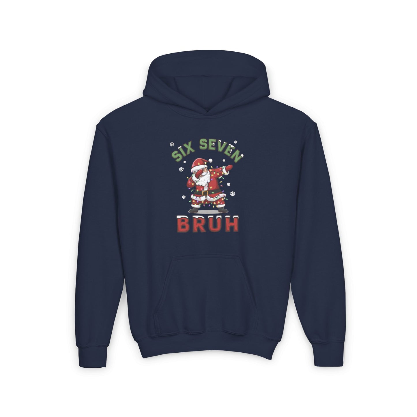 'Six Seven Bruh' Dab Santa Christmas Sweatshirt - Kids Hoodie