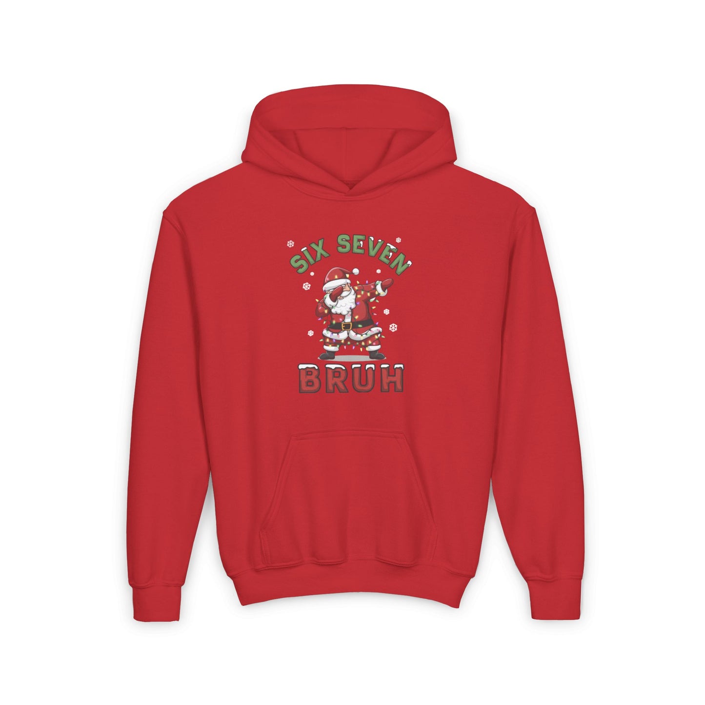 'Six Seven Bruh' Dab Santa Christmas Sweatshirt - Kids Hoodie