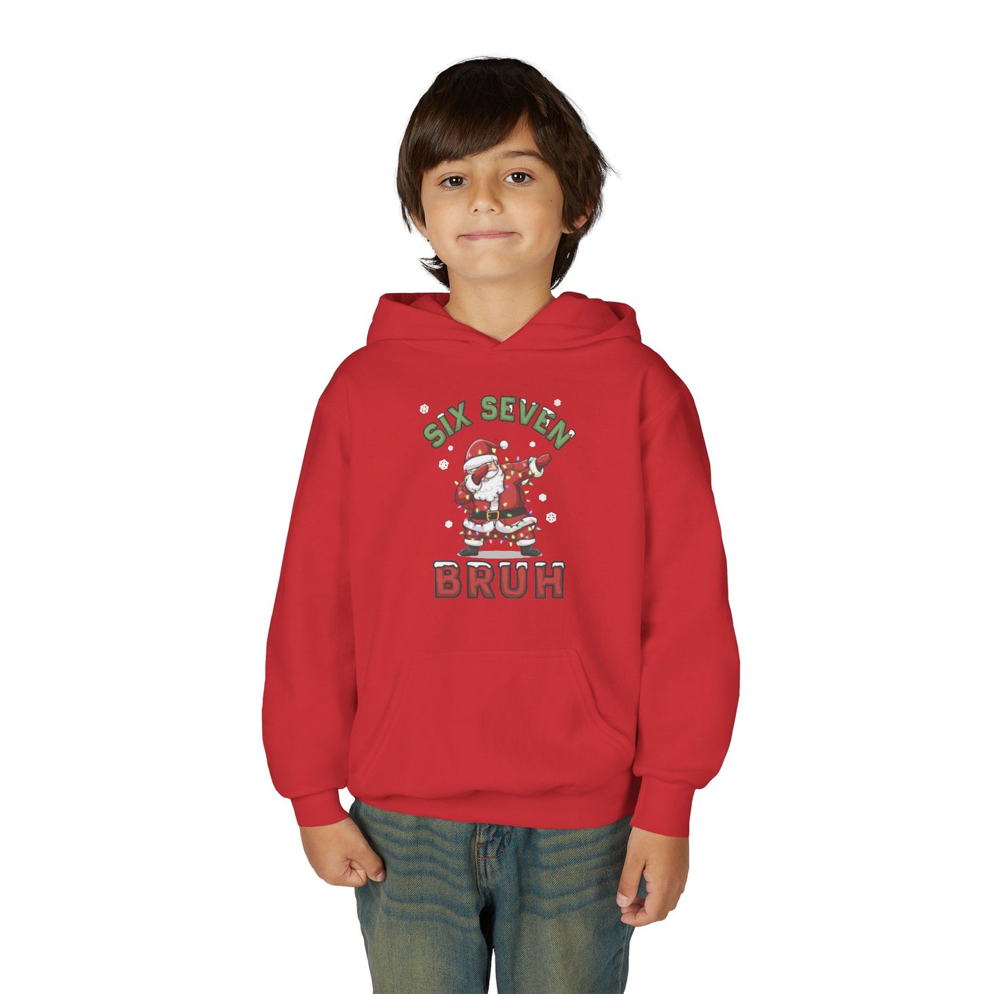 'Six Seven Bruh' Dab Santa Christmas Sweatshirt - Kids Hoodie