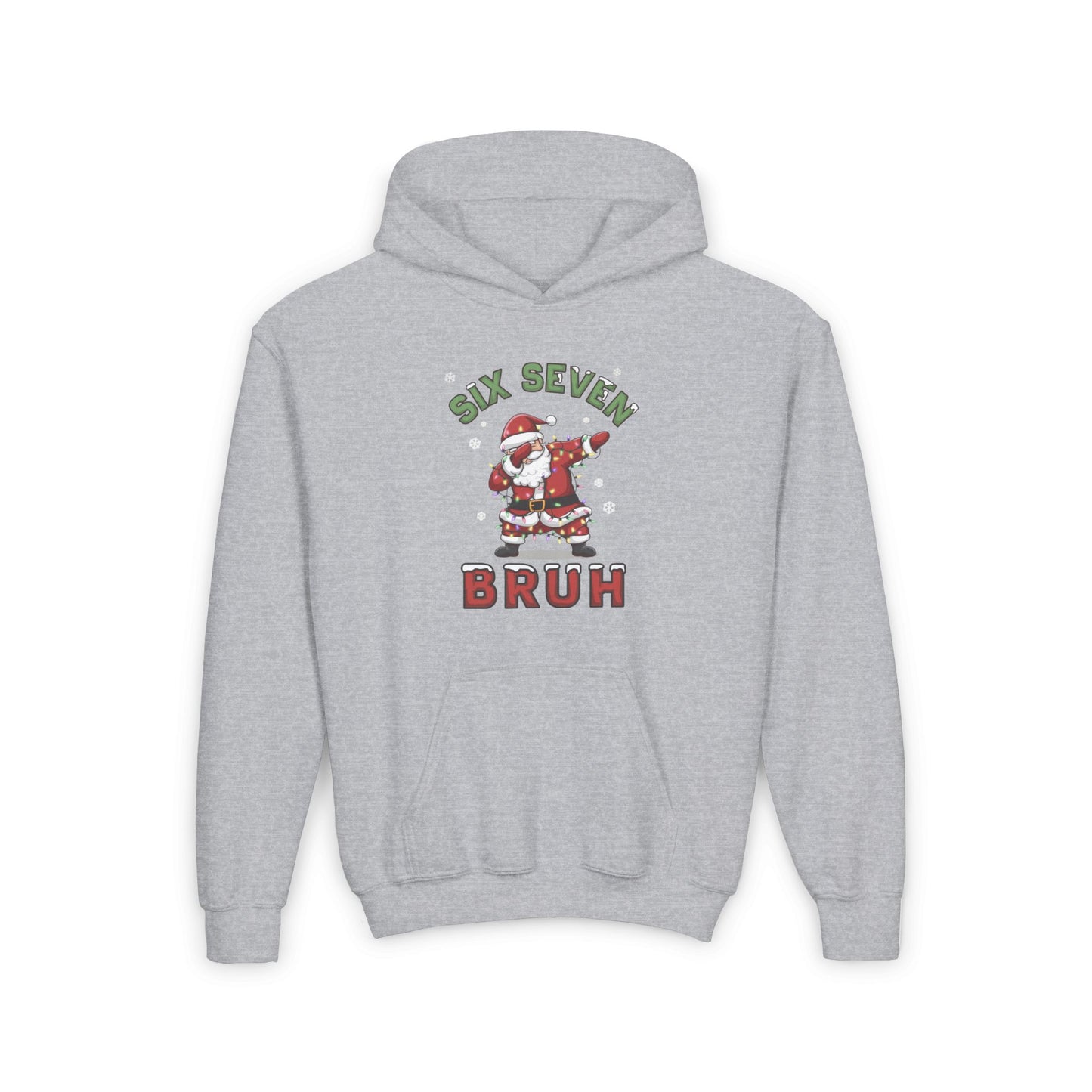 'Six Seven Bruh' Dab Santa Christmas Sweatshirt - Kids Hoodie