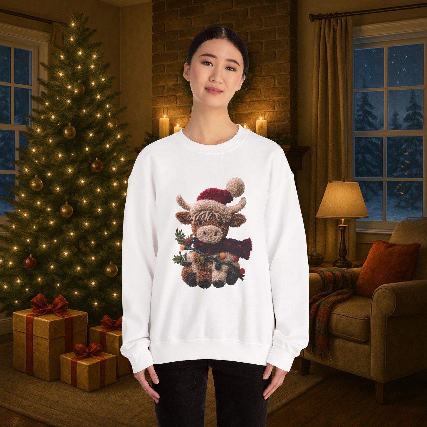 Vintage Highland Cow Crewneck Sweatshirt