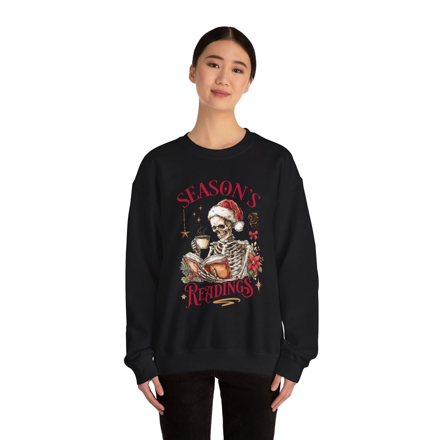 Season's Readings Skeleton Christmas Sweatshirt