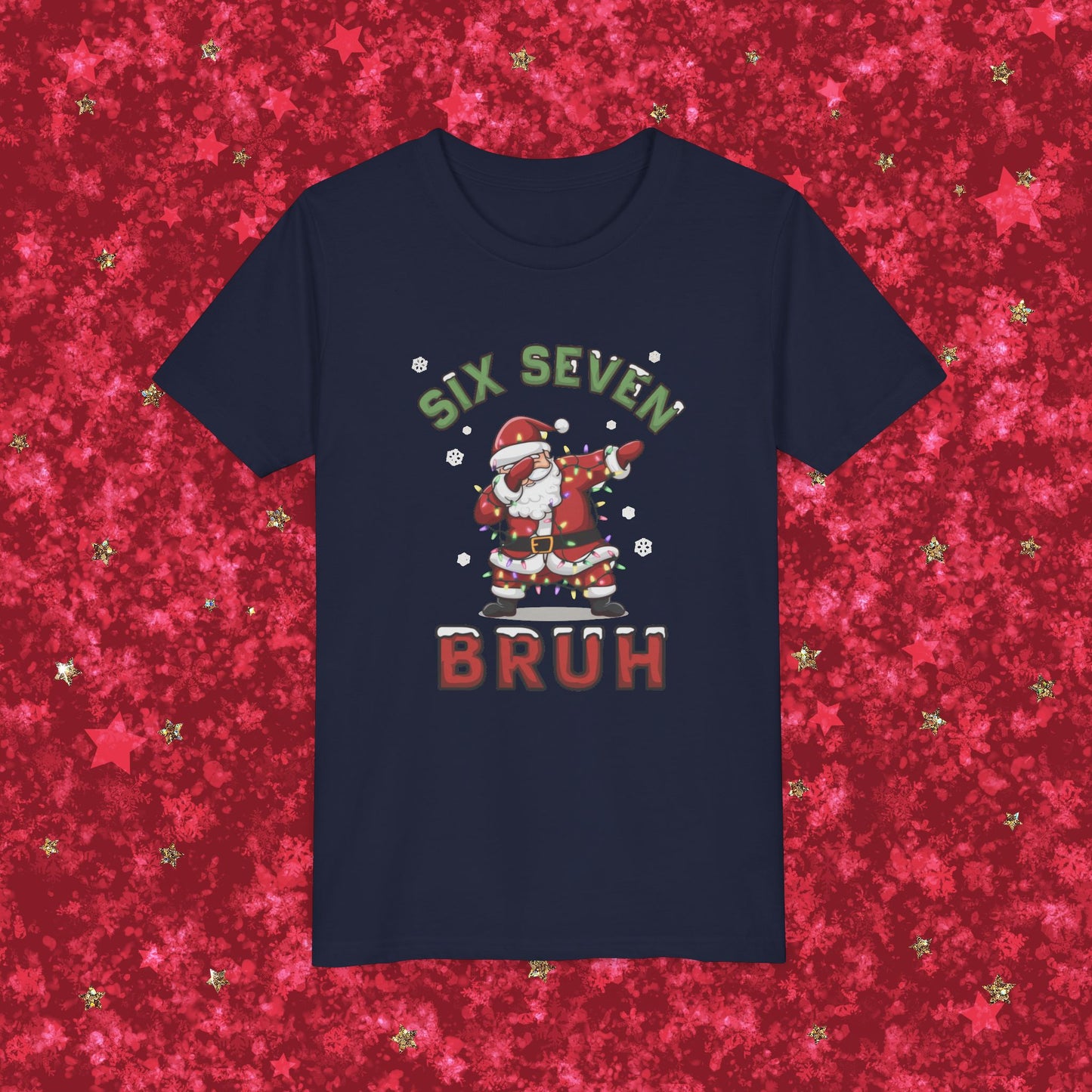 'Six Seven Bruh' Dabbing Santa Christmas Shirt - Kids Tee