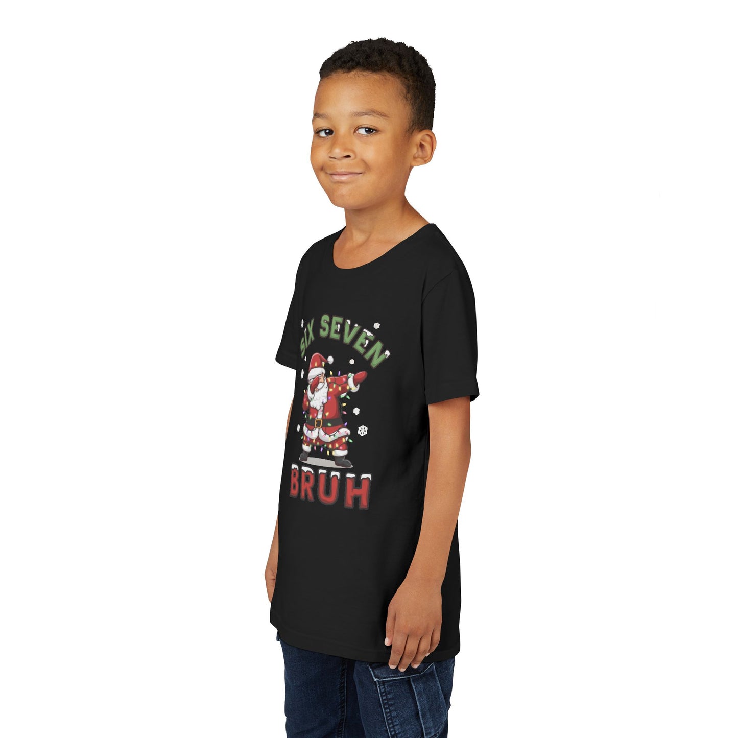 'Six Seven Bruh' Dabbing Santa Christmas Shirt - Kids Tee
