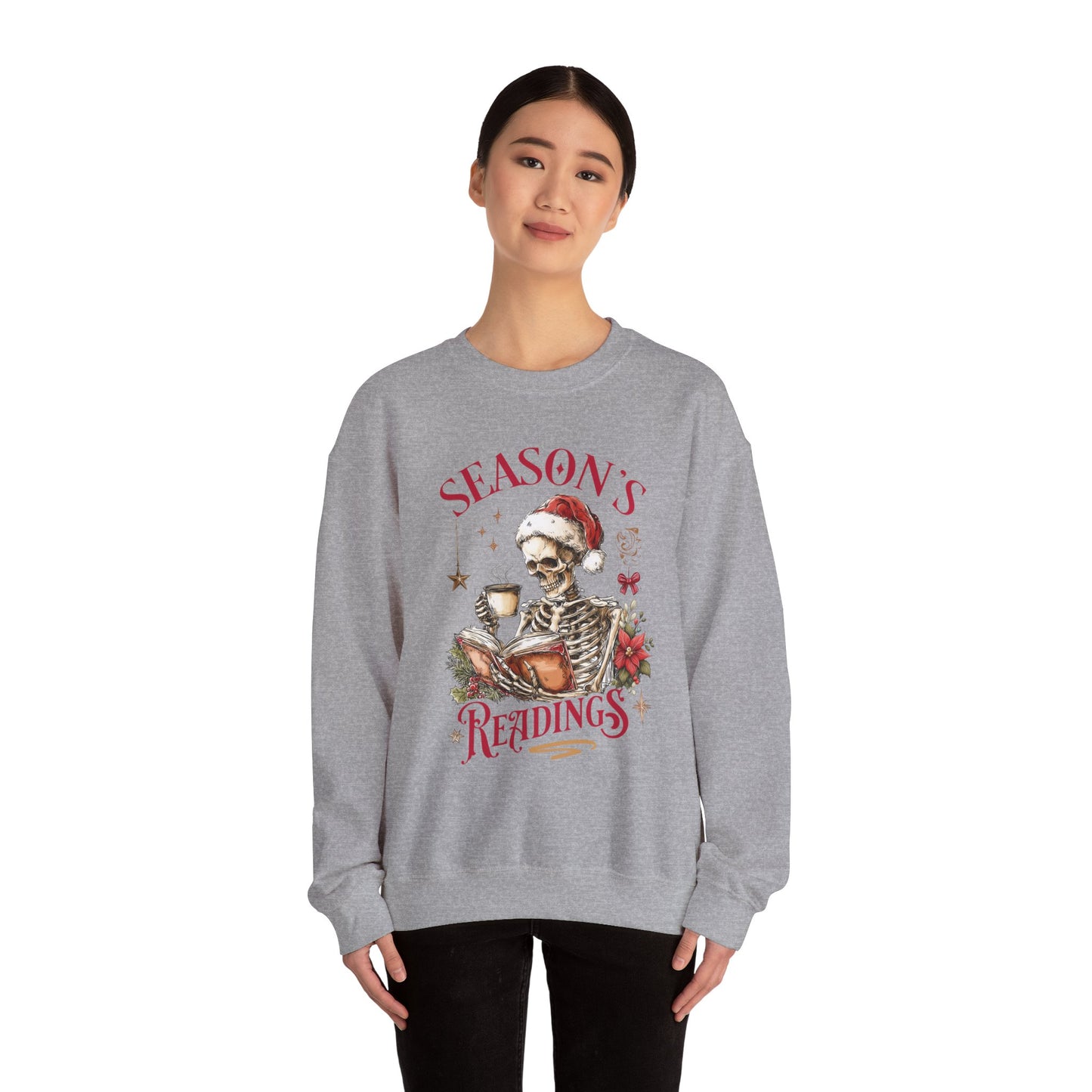 Season's Readings Skeleton Christmas Sweatshirt