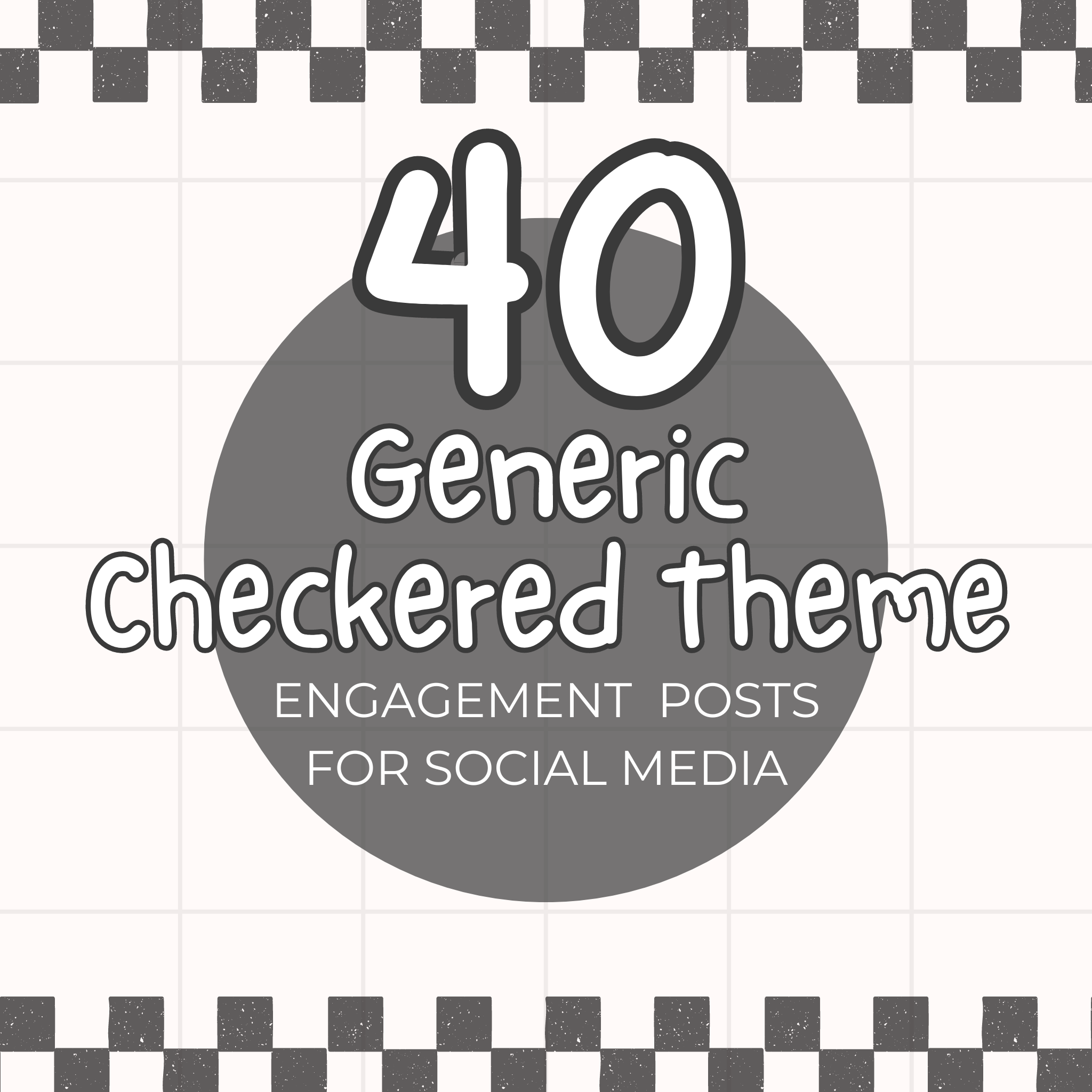 Generic Checkered Theme Social Media Engagements – Bee Creative Designs