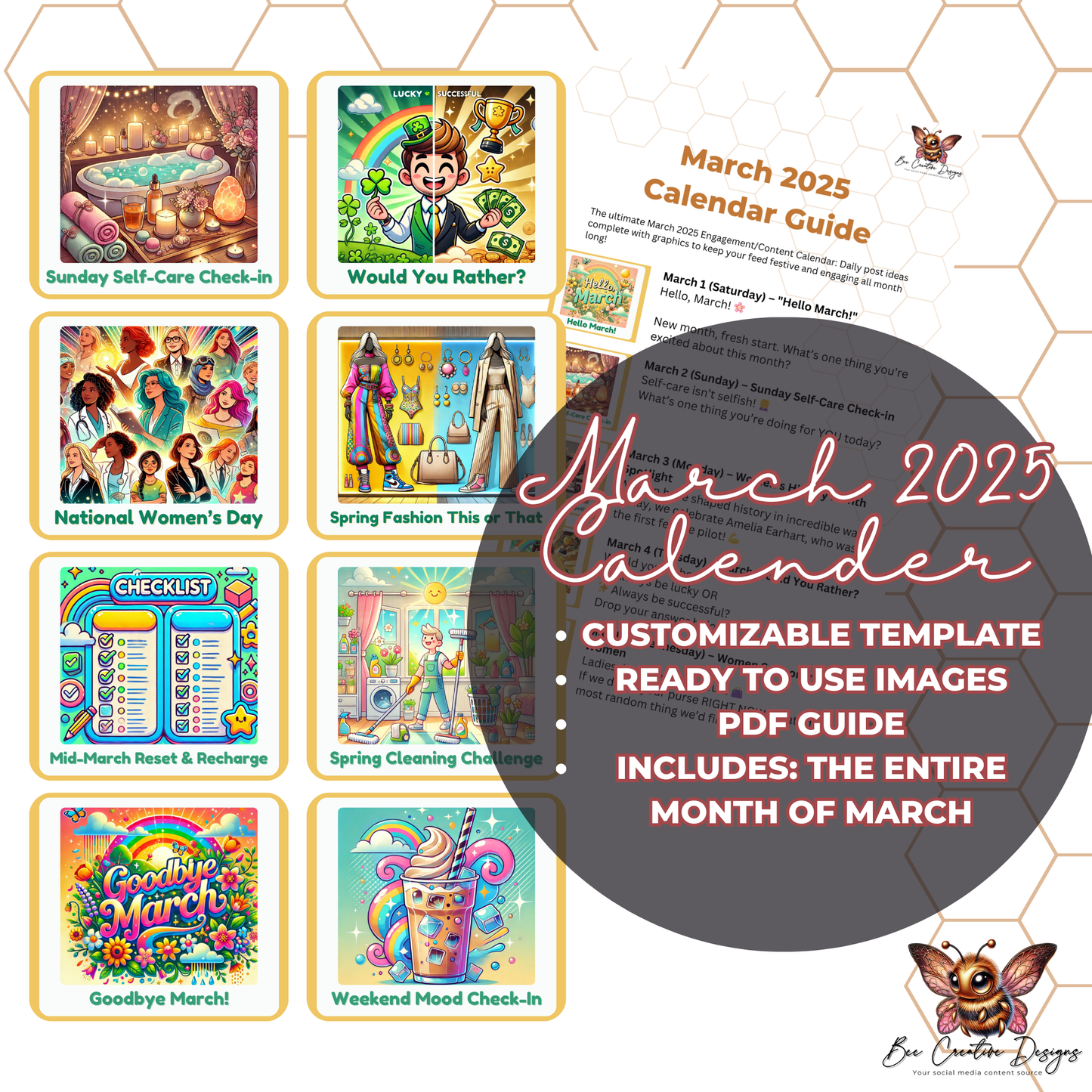 March 2025 Calendar Engagement Social Media Content